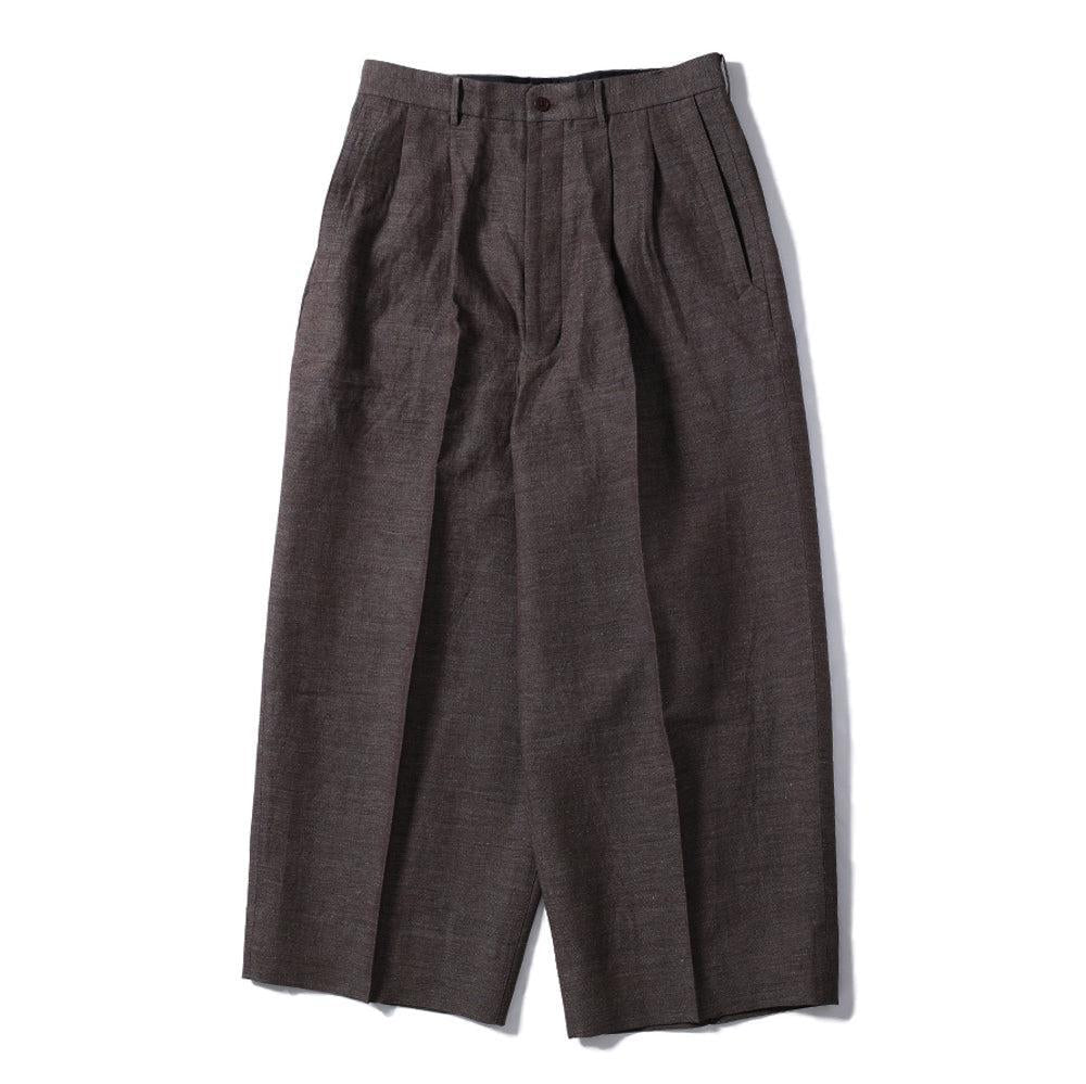 Haversack Pleated Trousers Brown-Trousers-Clutch Cafe