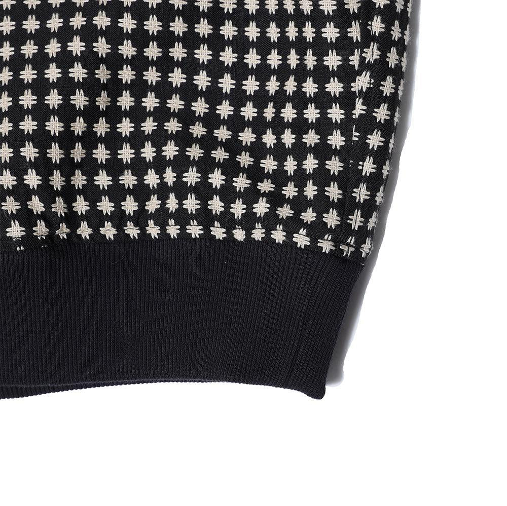 Haversack Sashiko Jacquard Pullover Shirt Black-Shirt-Clutch Cafe