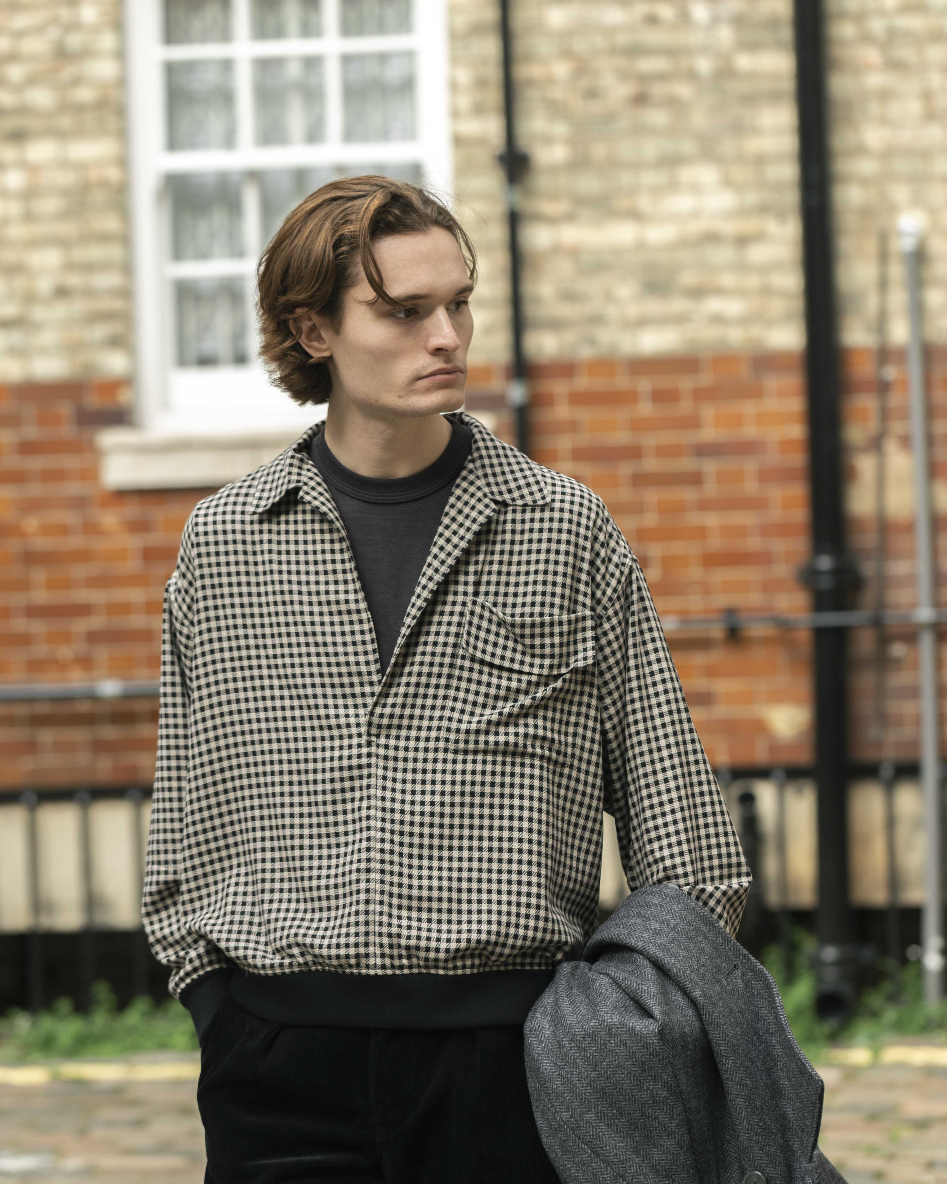 Haversack Shepard Check Pullover Beige-Shirt-Clutch Cafe