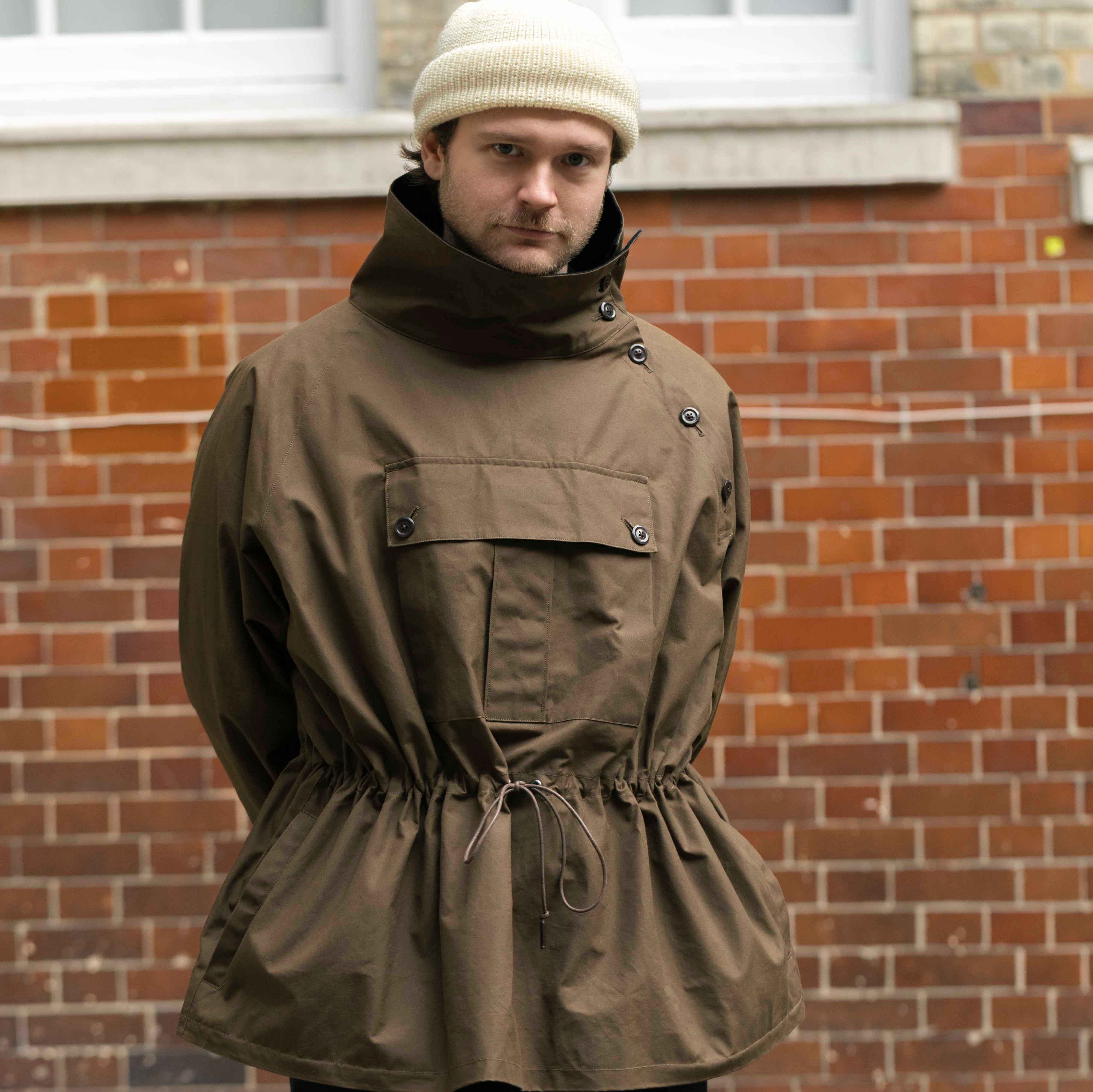 Haversack Waxed High Neck Pullover Jacket Brown-Jacket-Clutch Cafe