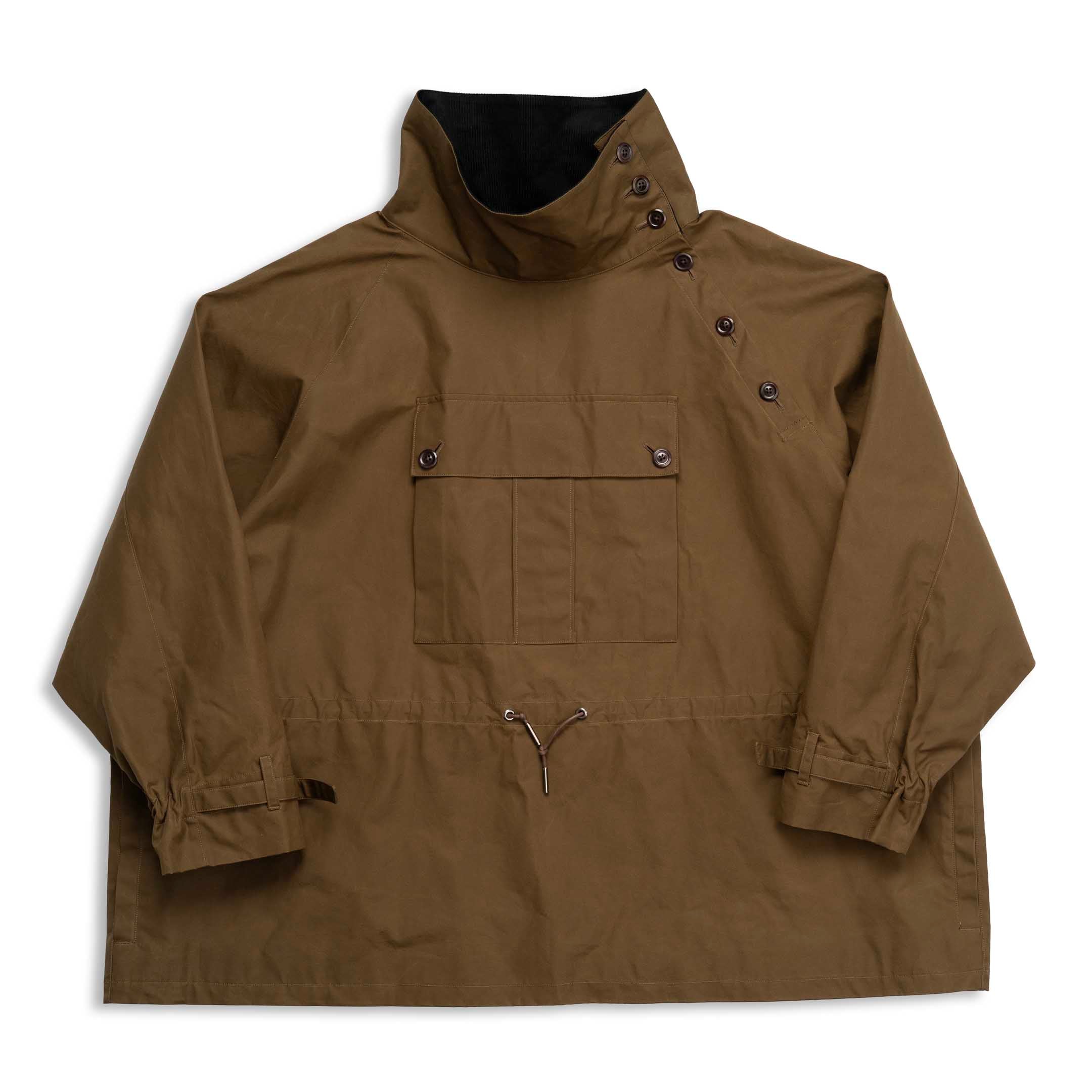 Haversack Waxed High Neck Pullover Jacket Brown-Jacket-Clutch Cafe