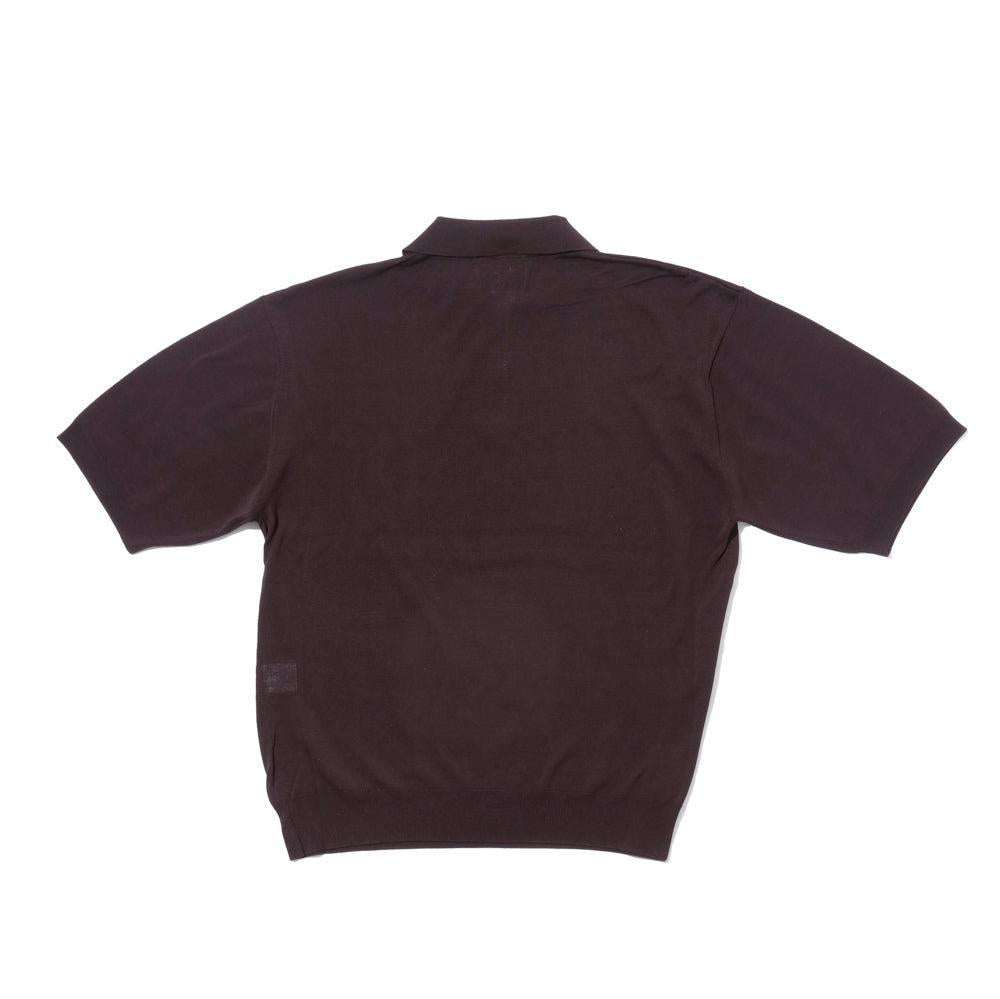 Haversack Zip Knit Polo Brown-Polo Shirt-Clutch Cafe