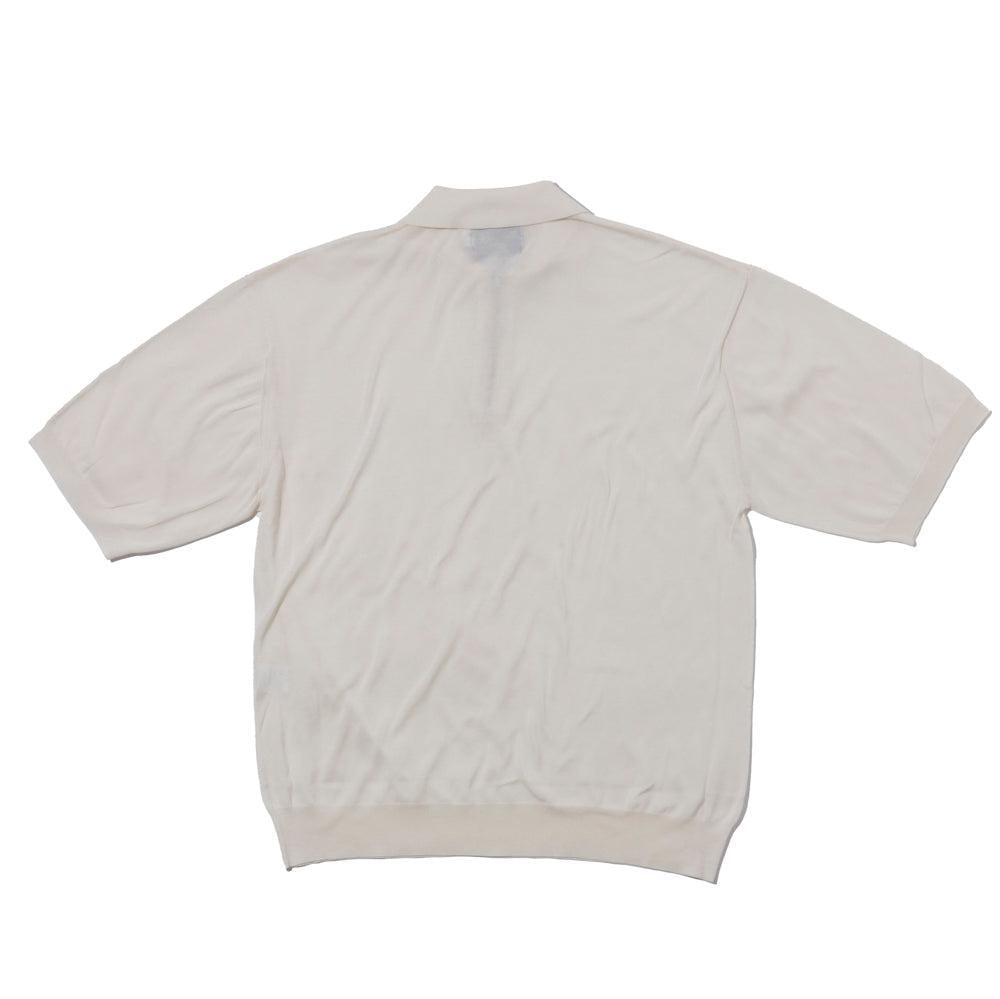 Haversack Zip Knit Polo Ivory-Polo Shirt-Clutch Cafe
