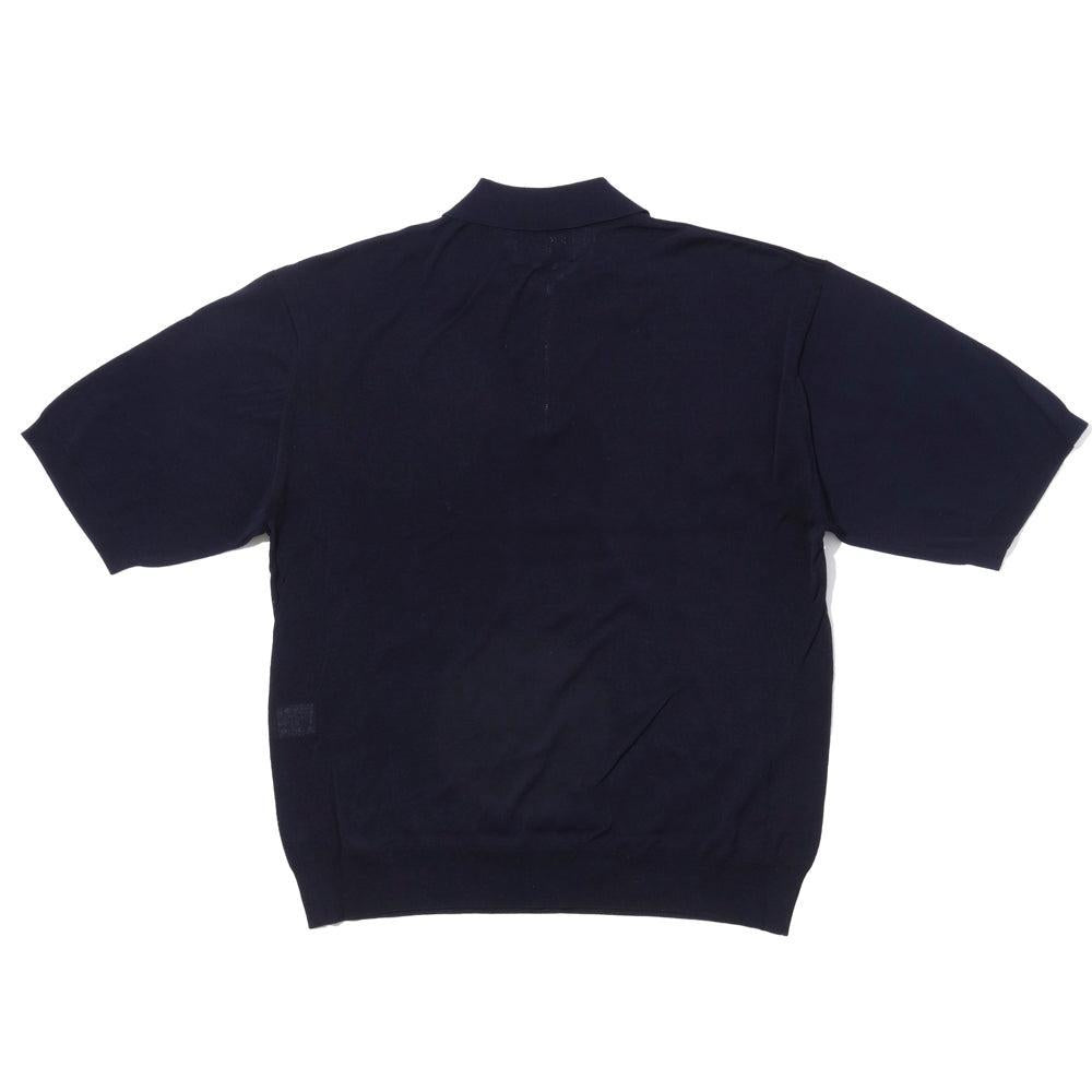 Haversack Zip Knit Polo Navy-Polo Shirt-Clutch Cafe