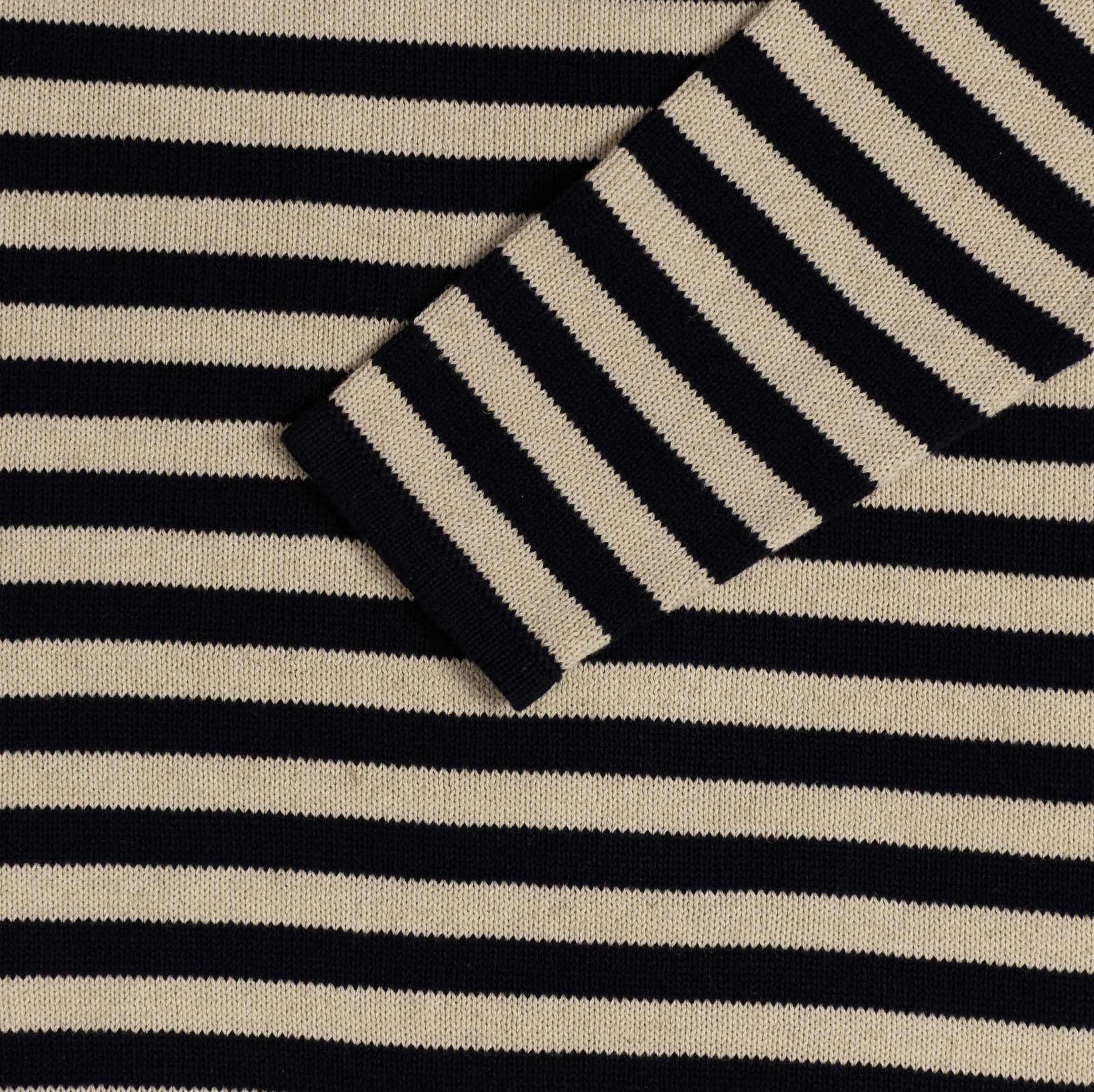 Heimat Harbour Sweater Jailhouse Ink/Seashell-Knit-Clutch Cafe