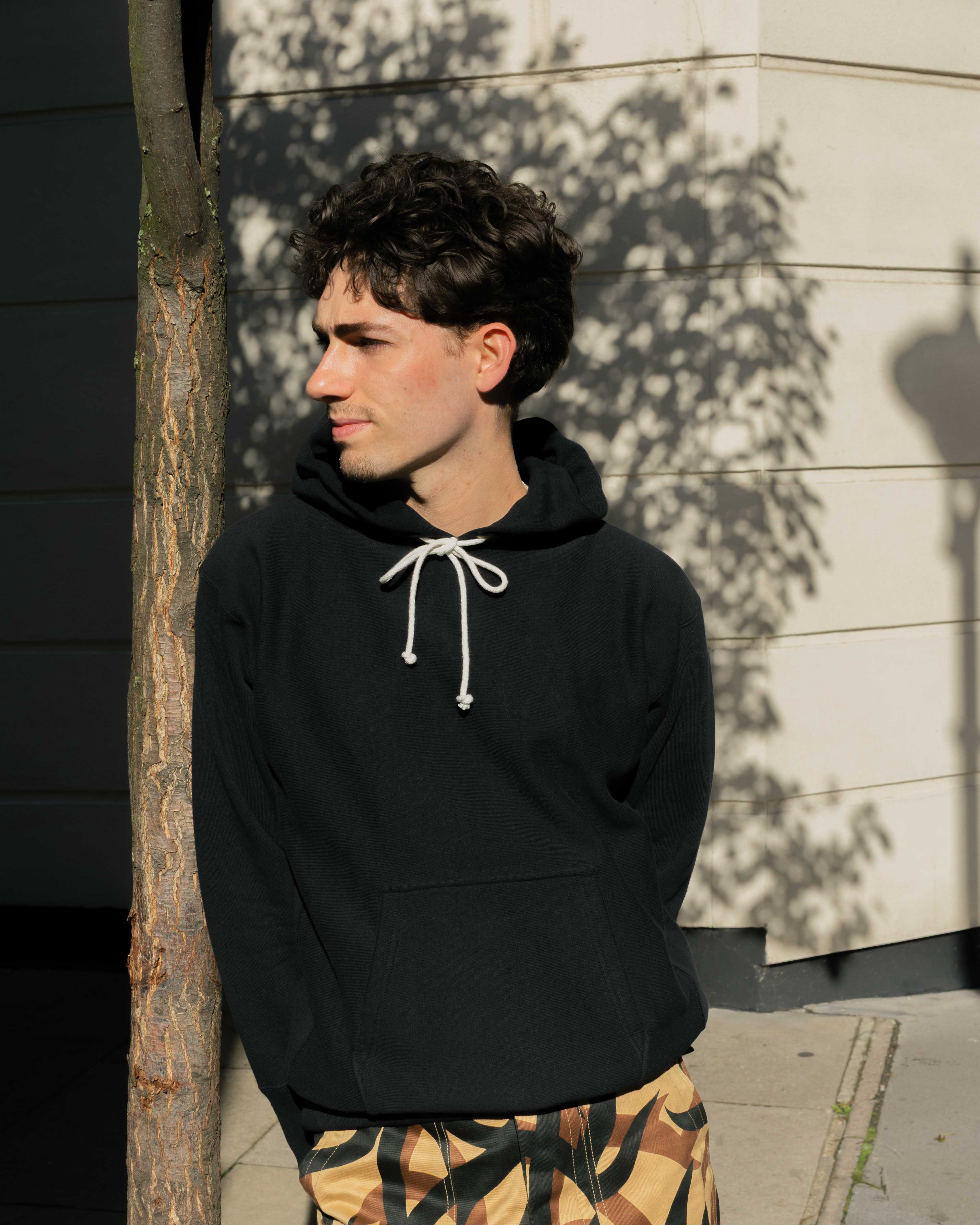 Jelado Warmup Reverse Weave Hooded Sweatshirt Black-Hooded Sweatshirt-Clutch Cafe