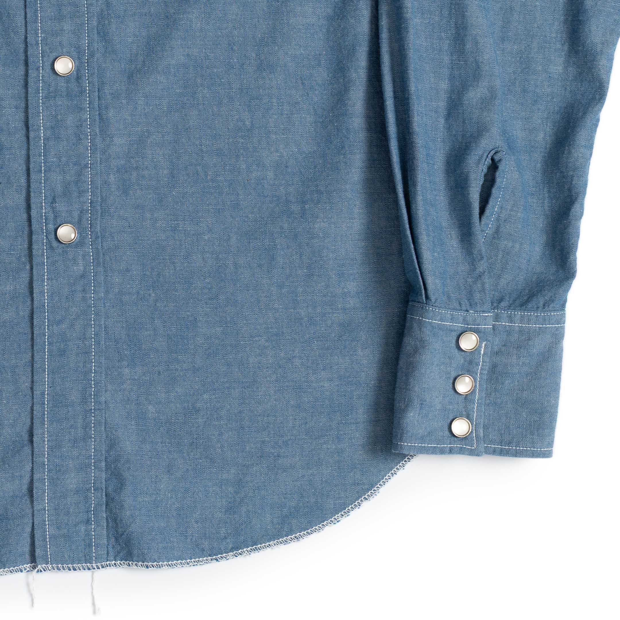 Jelado X Clutch Cafe Vaquero Chambray Western Shirt Indigo-Shirts-Clutch Cafe
