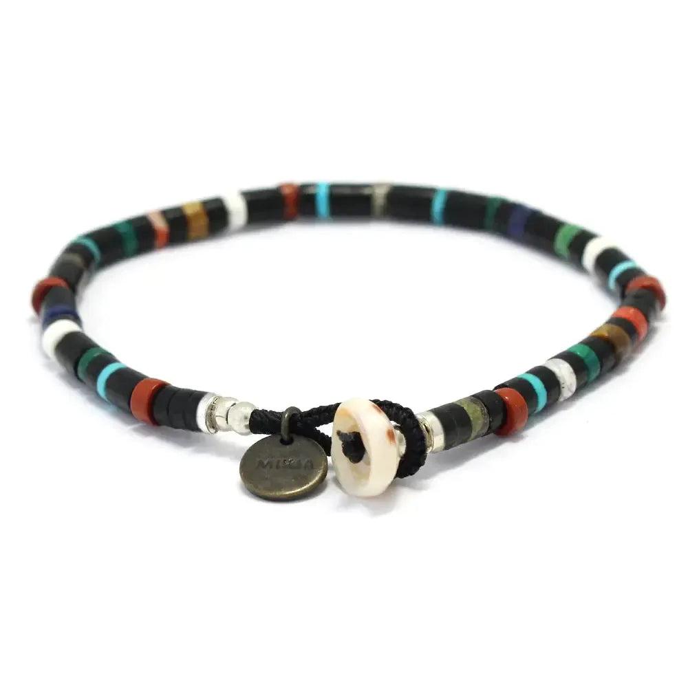 Mikia Heishi Beads Bracelet Jet Multi-Bracelet-Clutch Cafe