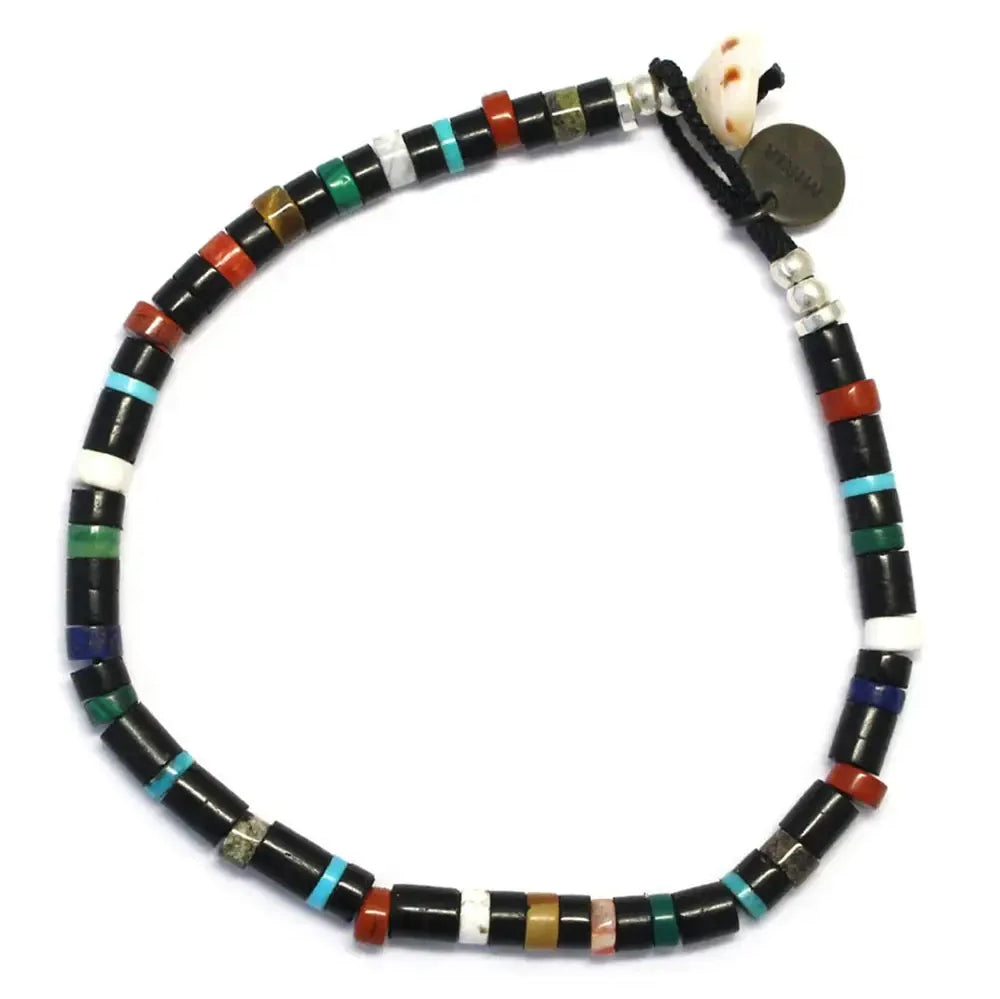 Mikia Heishi Beads Bracelet Jet Multi-Bracelet-Clutch Cafe