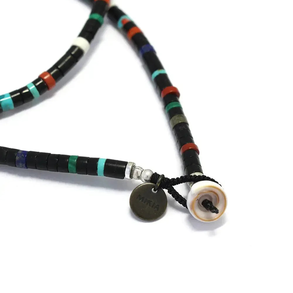 Mikia Heishi Beads Necklace Jet Multi-Bracelet-Clutch Cafe