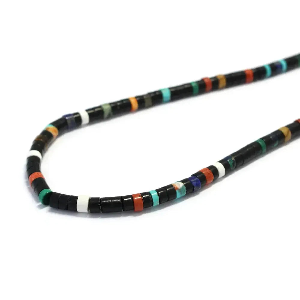 Mikia Heishi Beads Necklace Jet Multi-Bracelet-Clutch Cafe