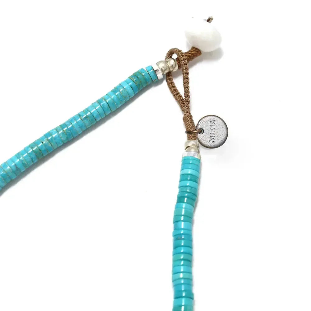 Mikia Heishi Beads Necklace Turquoise-Bracelet-Clutch Cafe