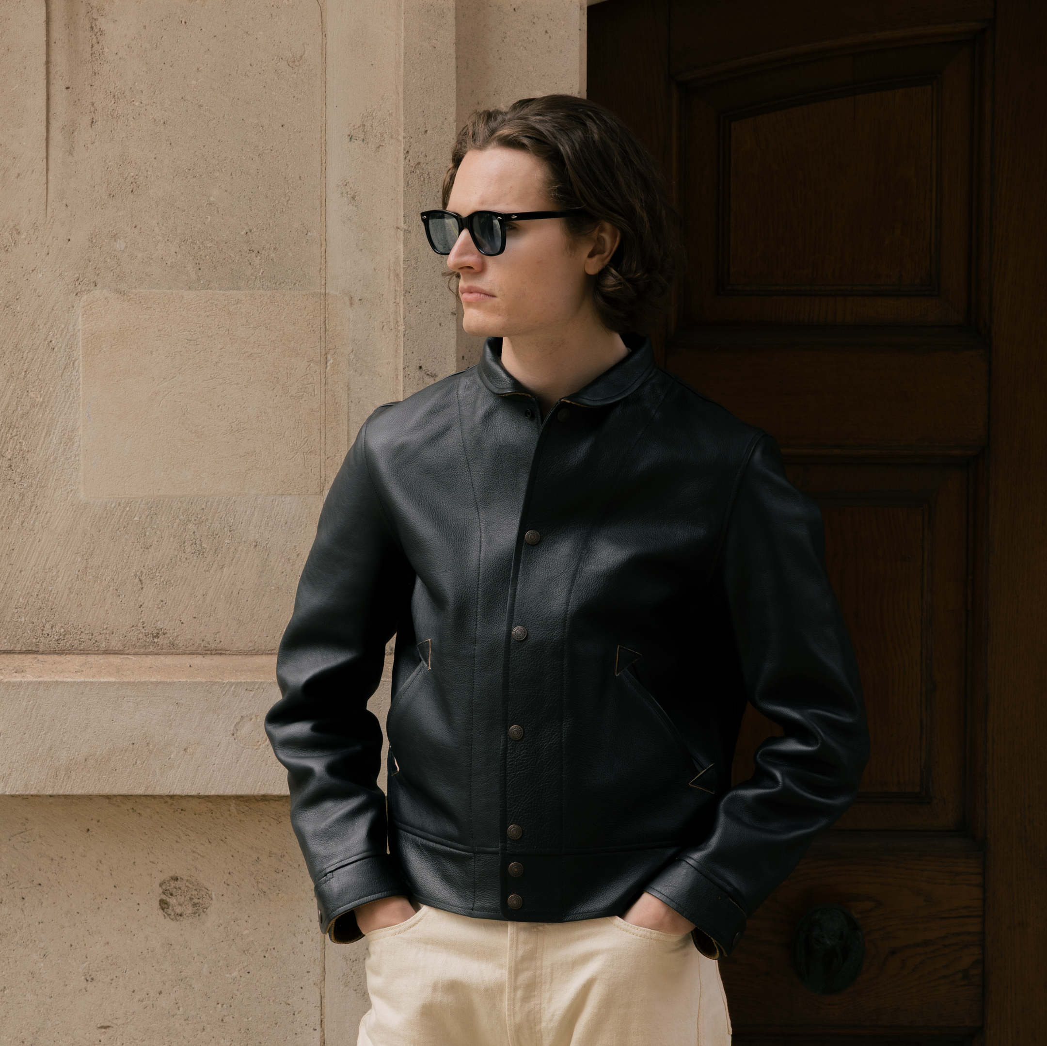 Mister Freedom Campus 'Stud' Leather Jacket Black-Leather Jacket-Clutch Cafe