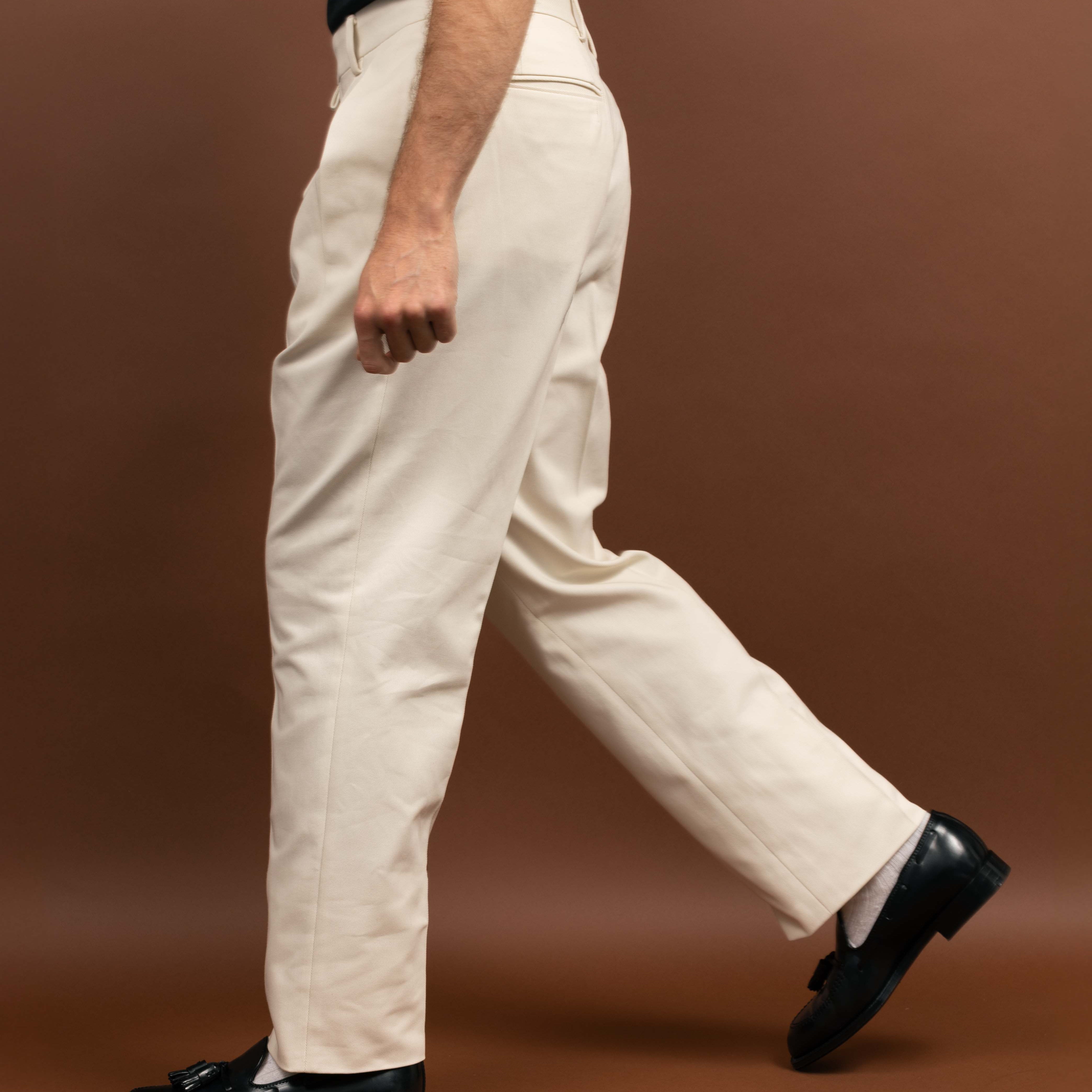 NEAT 3PLY Organic Katsuragi Standard Type 1 Ivory-Trousers-Clutch Cafe