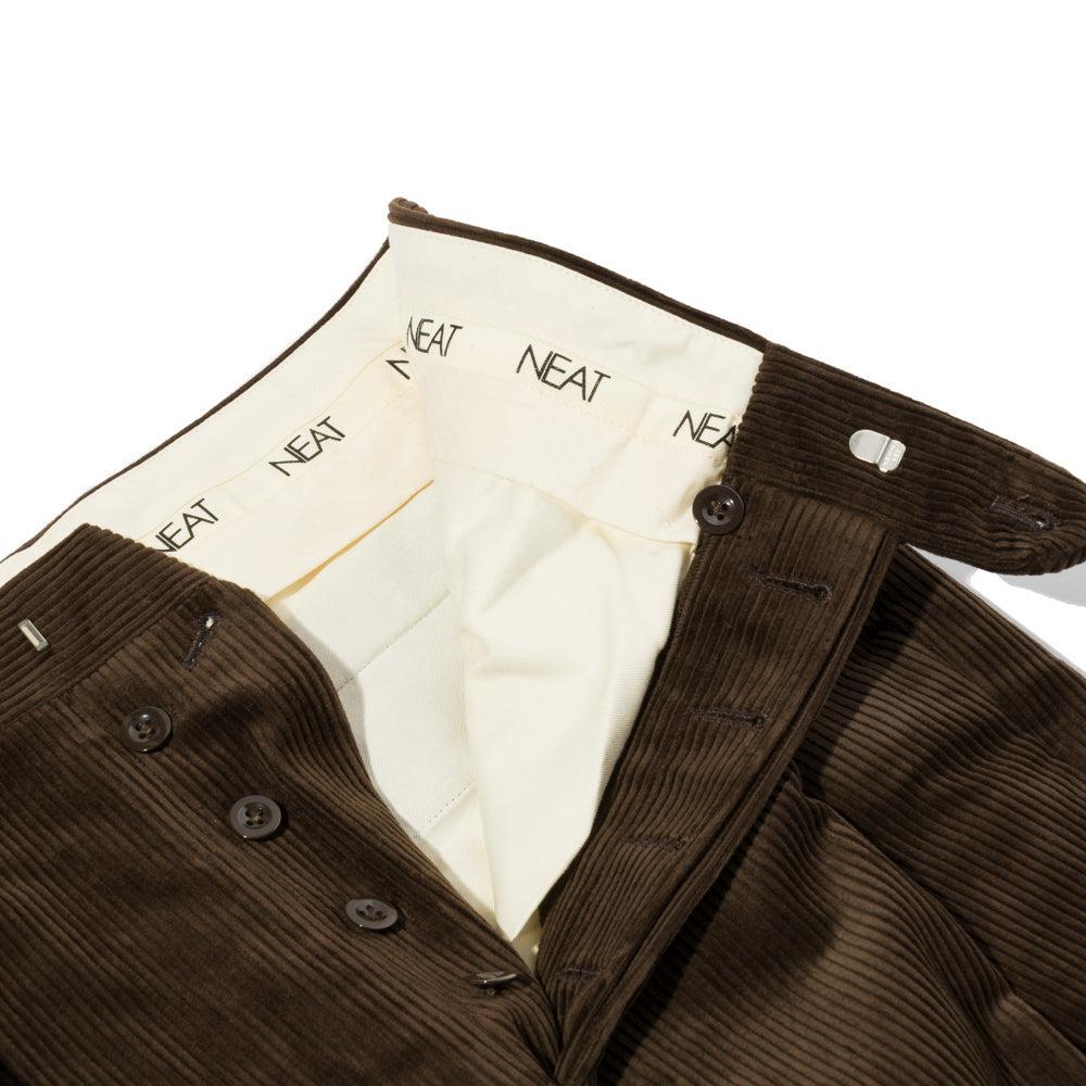 NEAT High Density Corduroy 'Standard' Trousers Brown-Trousers-Clutch Cafe