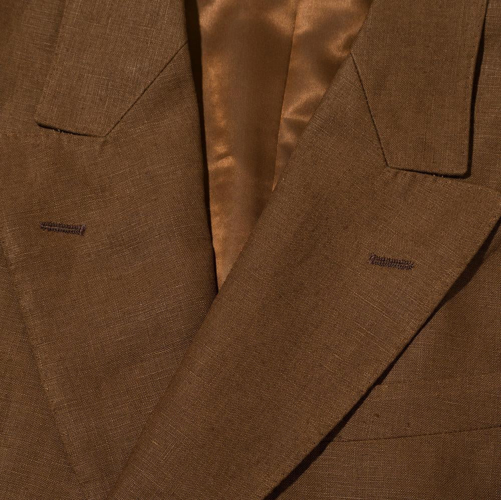 NEAT Spence Bryson Linen 'Paul' Double Breasted Jacket Brown-Jacket-Clutch Cafe