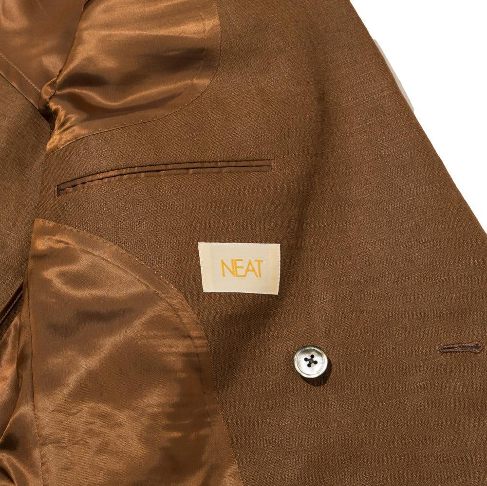 NEAT Spence Bryson Linen 'Paul' Double Breasted Jacket Brown-Jacket-Clutch Cafe