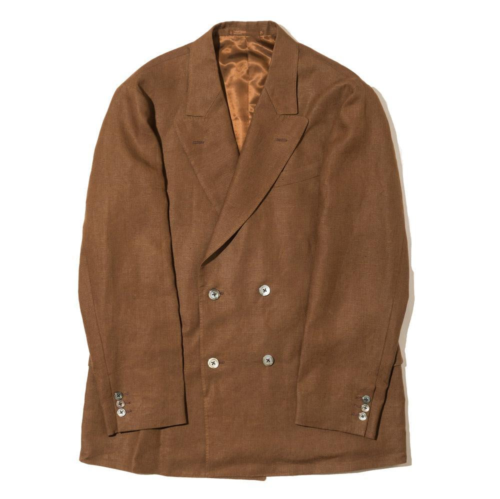 NEAT Spence Bryson Linen 'Paul' Double Breasted Jacket Brown-Jacket-Clutch Cafe