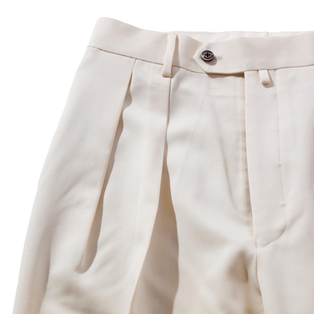 NEAT Wool Gabardine Standard Trousers Ivory-Chinos-Clutch Cafe