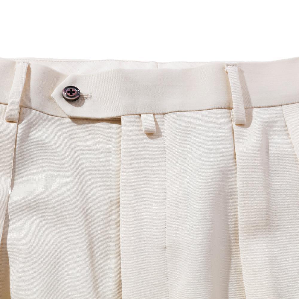 NEAT Wool Gabardine Standard Trousers Ivory-Chinos-Clutch Cafe