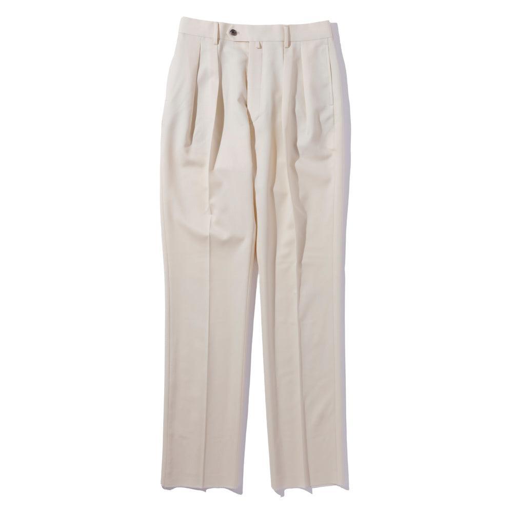 NEAT Wool Gabardine Standard Trousers Ivory-Chinos-Clutch Cafe