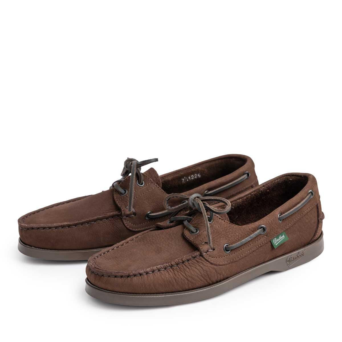 Paraboot Barth Taurillon Nubuck Deck Shoe Chocolat-Shoes-Clutch Cafe