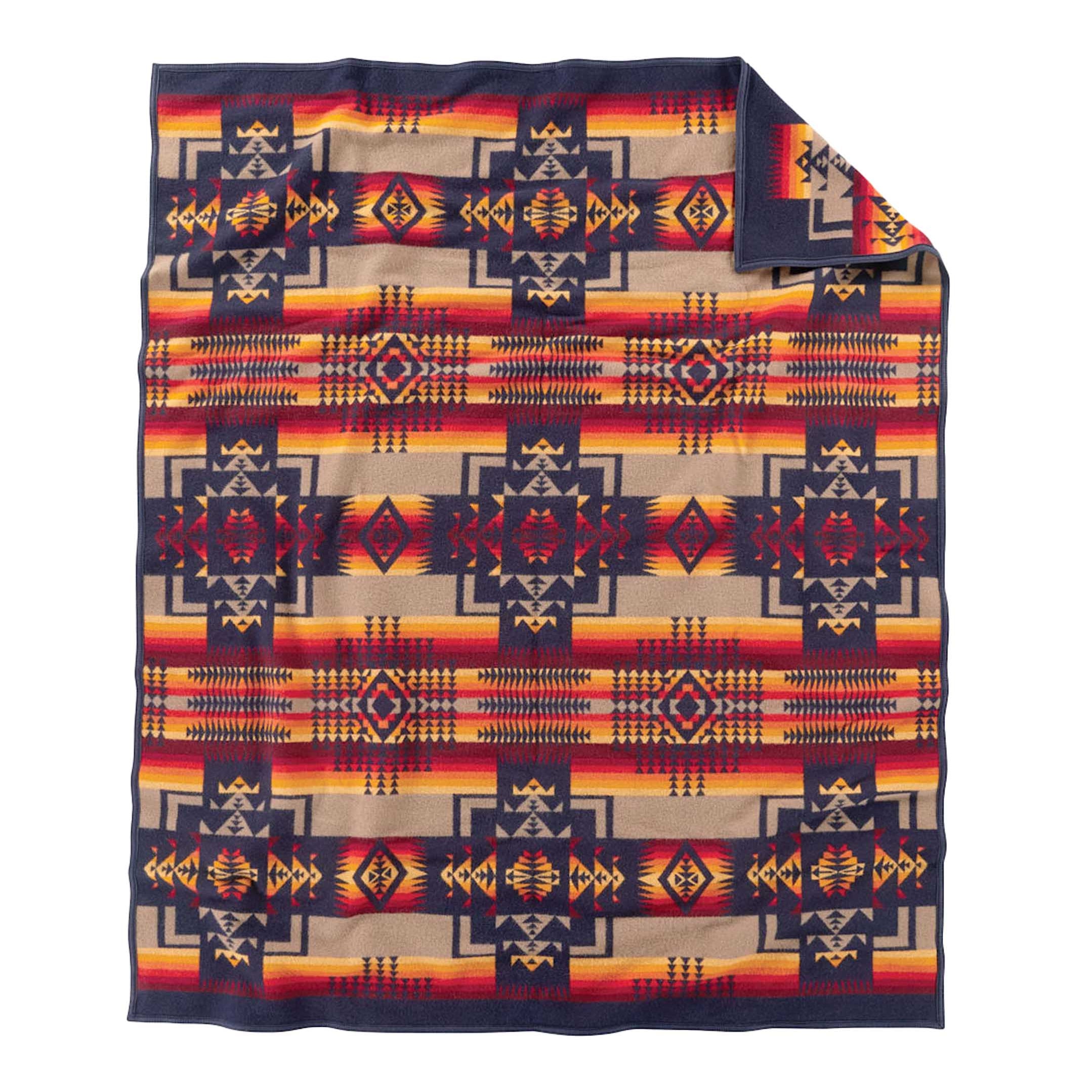 Pendleton Chief Joseph Jacquard Robe Blanket Indigo-Blanket-Clutch Cafe