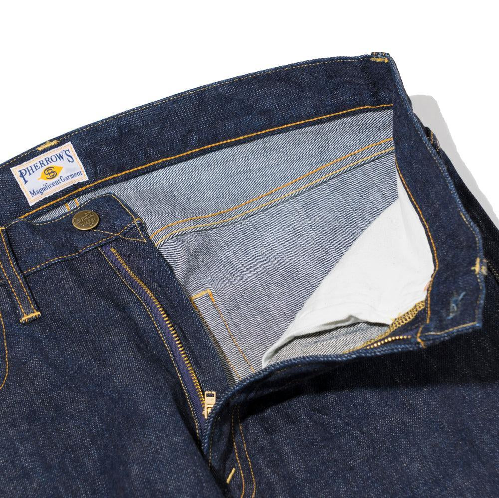 Pherrow's 26S-427P 13.75 oz Denim Jean-Jean-Clutch Cafe-selvage denim-selfedge denim
