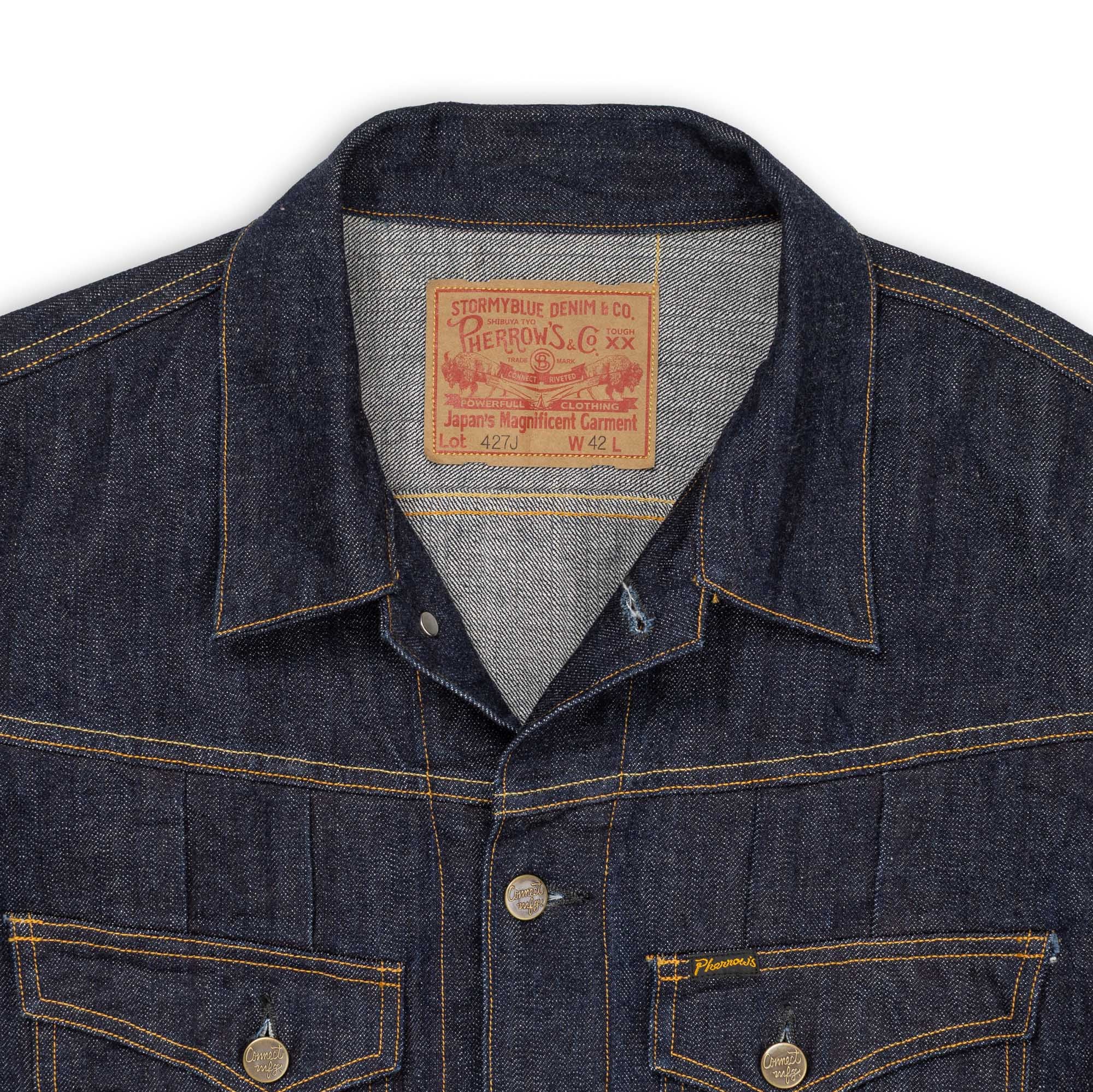 Pherrow's 427J Denim Jacket Indigo-Denim Jacket-Clutch Cafe