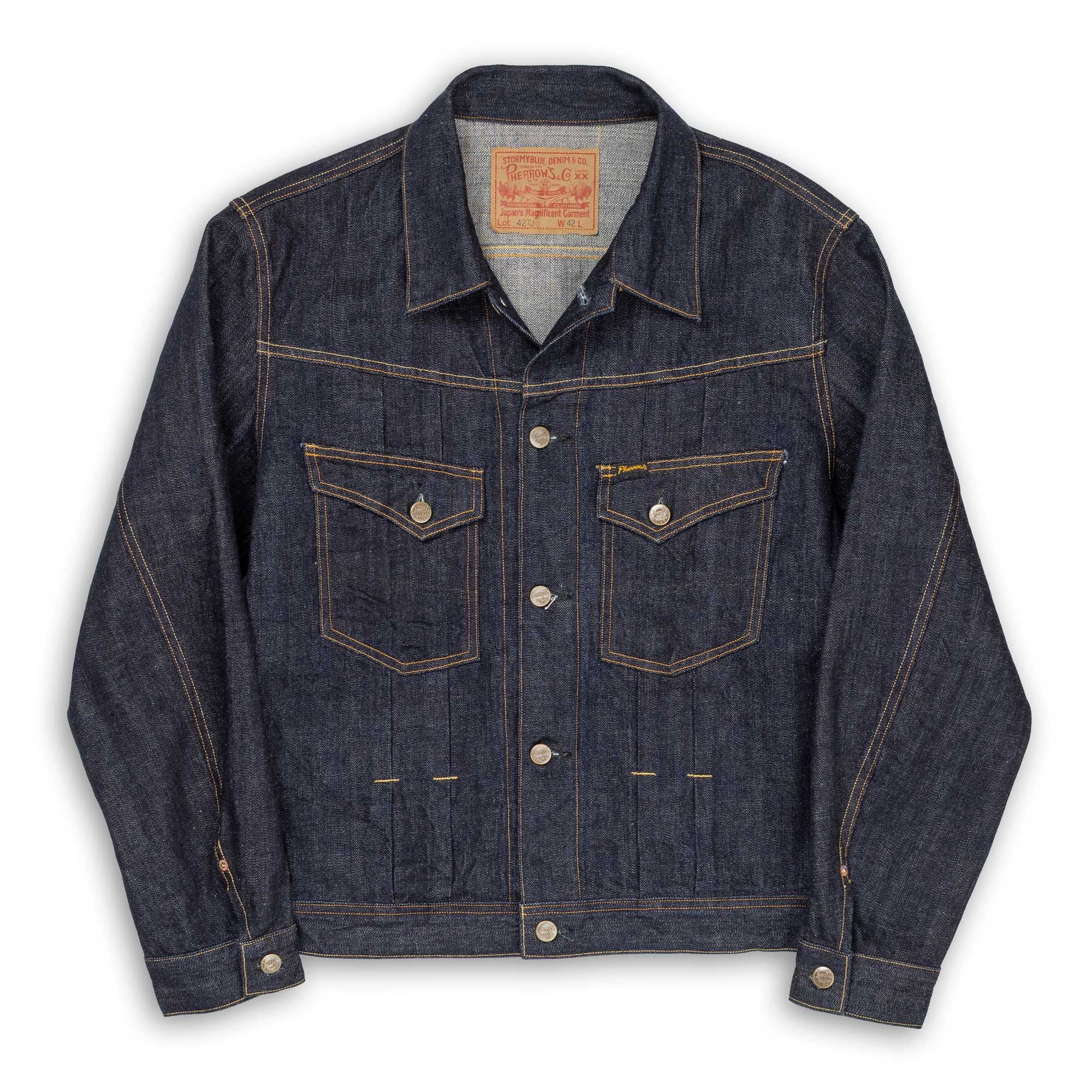 Pherrow's 427J Denim Jacket Indigo-Denim Jacket-Clutch Cafe