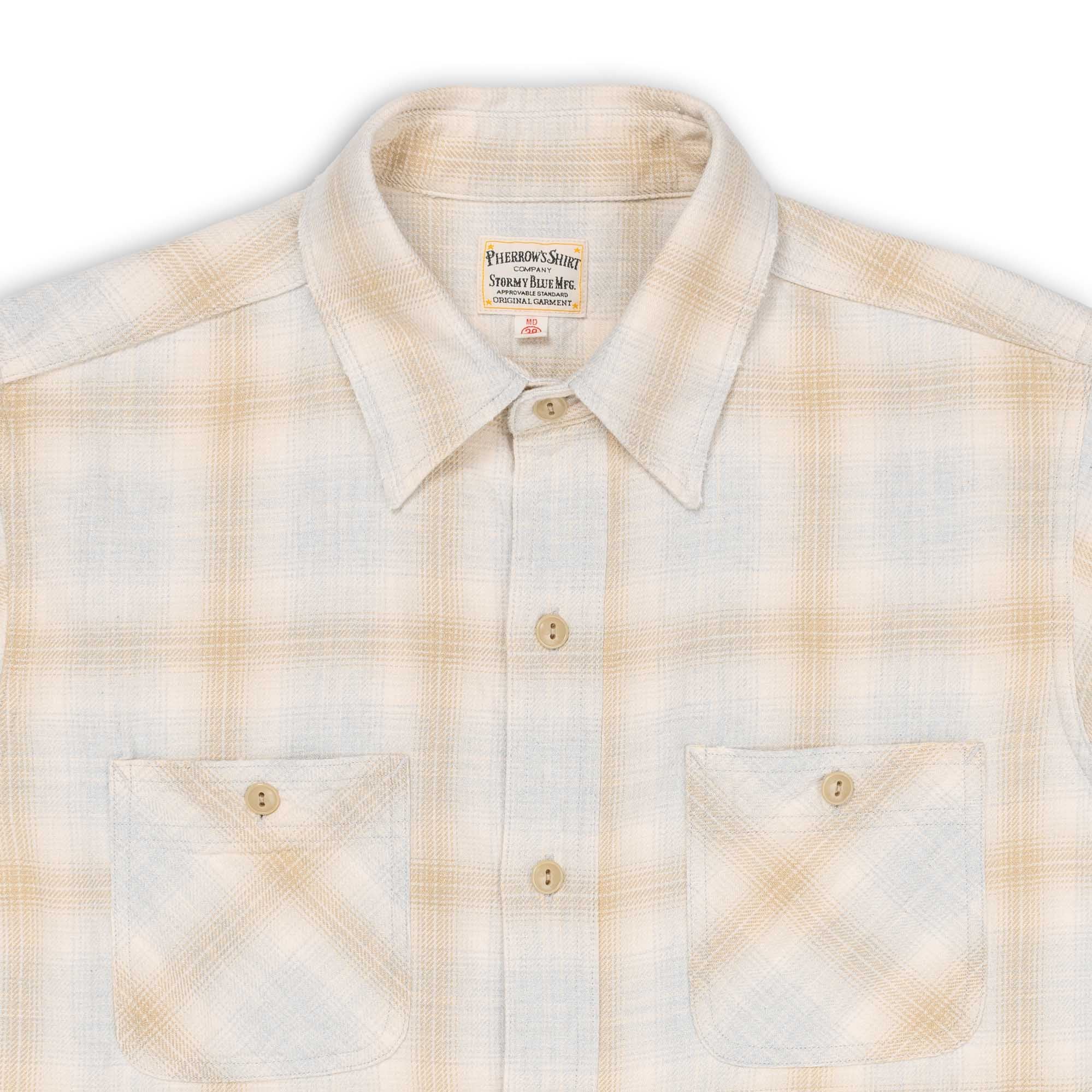 Pherrow's 731SN-UW Cotton Flannel Shirt Grey-Shirt-Clutch Cafe