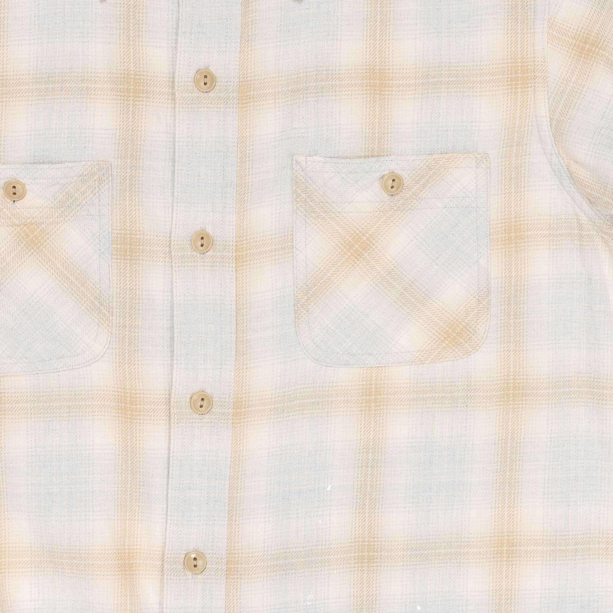 Pherrow's 731SN-UW Cotton Flannel Shirt Grey-Shirt-Clutch Cafe