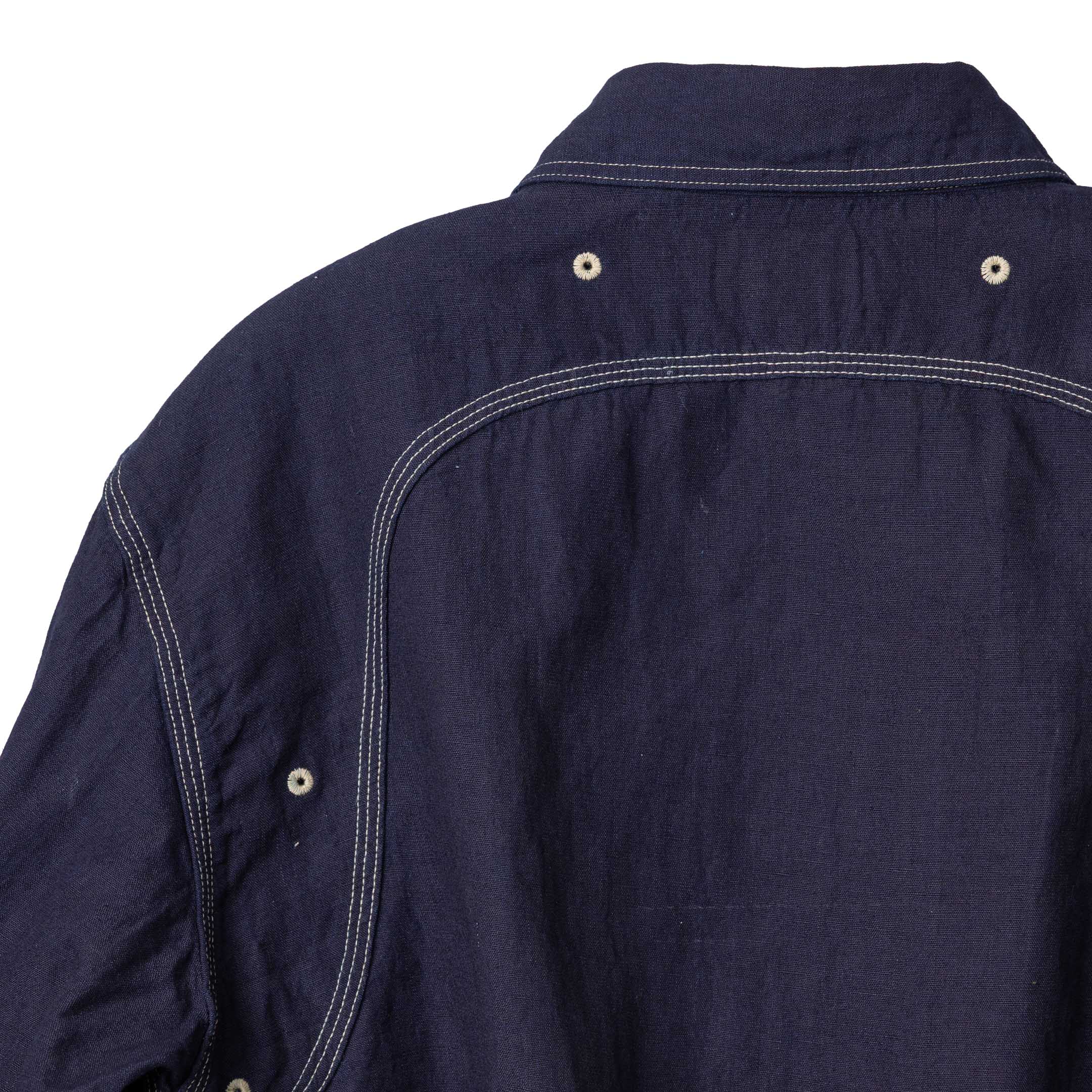 Pherrow's 770WS Chambray Shirt Dark Indigo-Shirts-Clutch Cafe