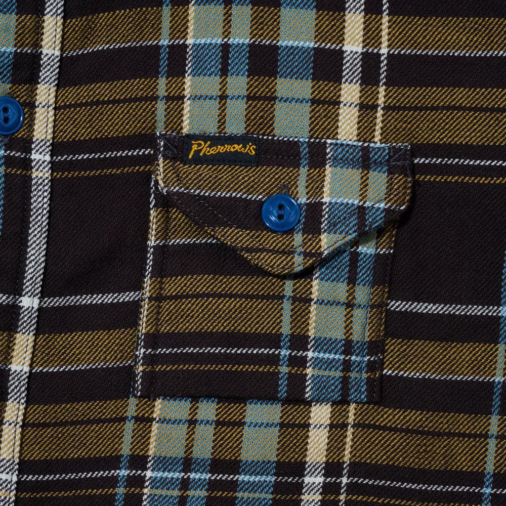 Pherrow's Flannel Shirt Black x Blue-Shirt-Clutch Cafe