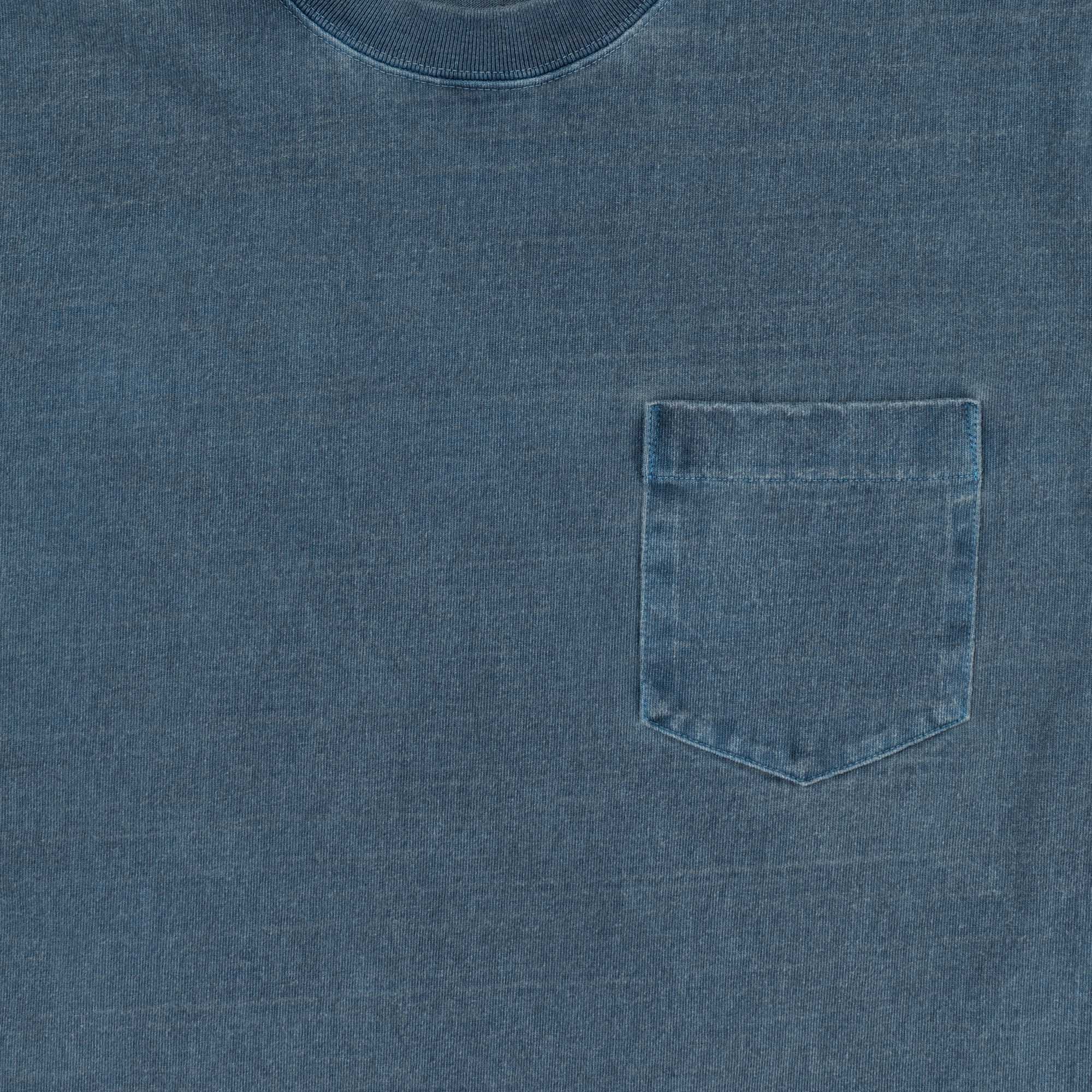 Pherrow's Heavyweight Pocket Tee Steel Blue-T-Shirt-Clutch Cafe