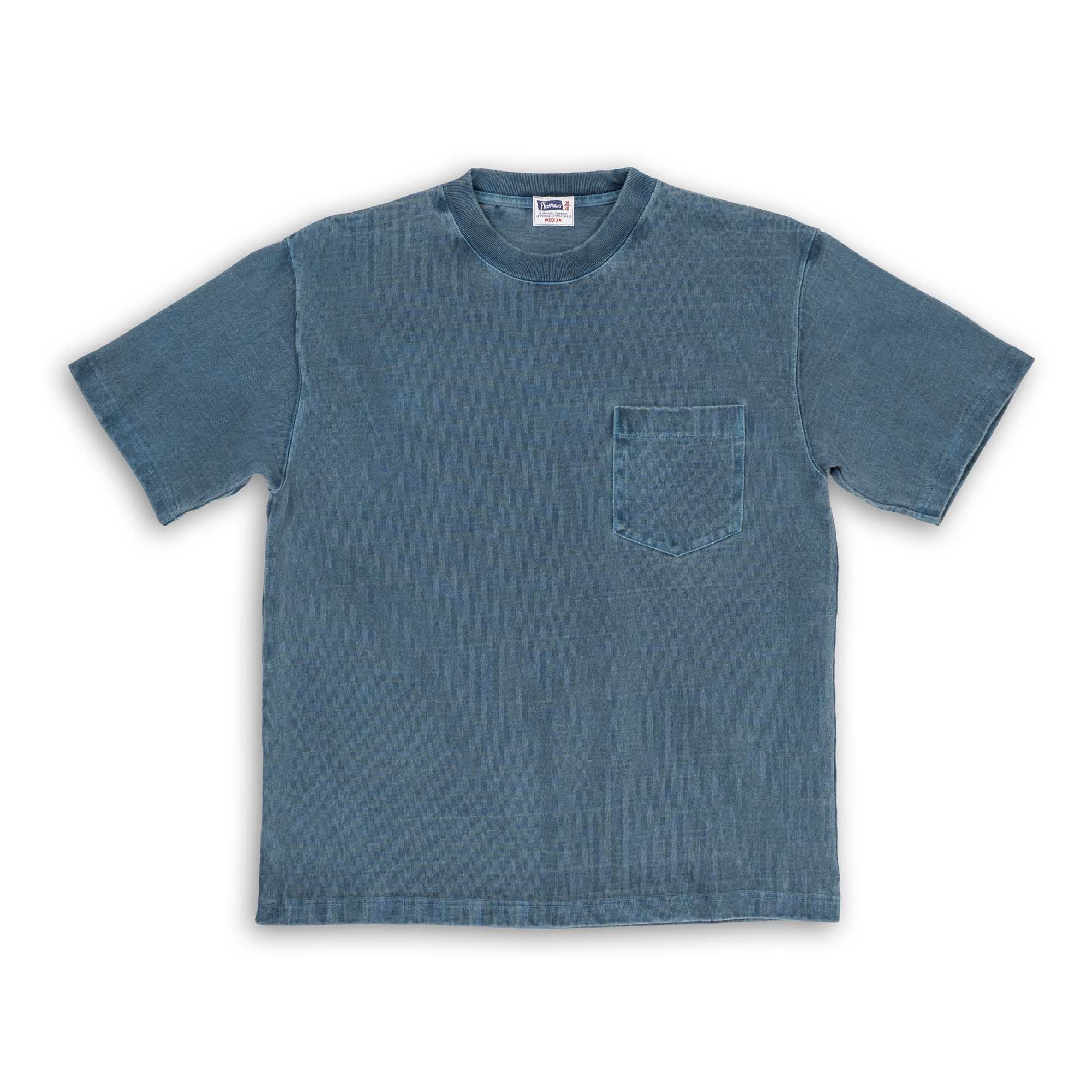 Pherrow's Heavyweight Pocket Tee Steel Blue-T-Shirt-Clutch Cafe