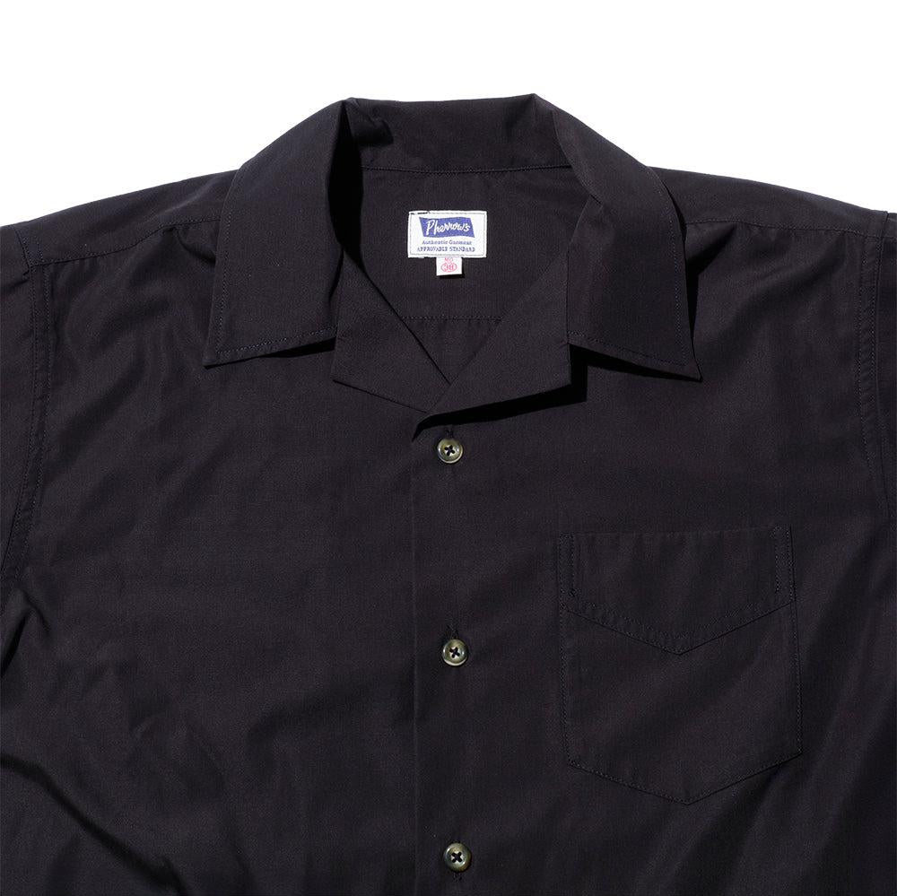 Pherrow's Open Collar Shirt Black-Shirt-Clutch Cafe