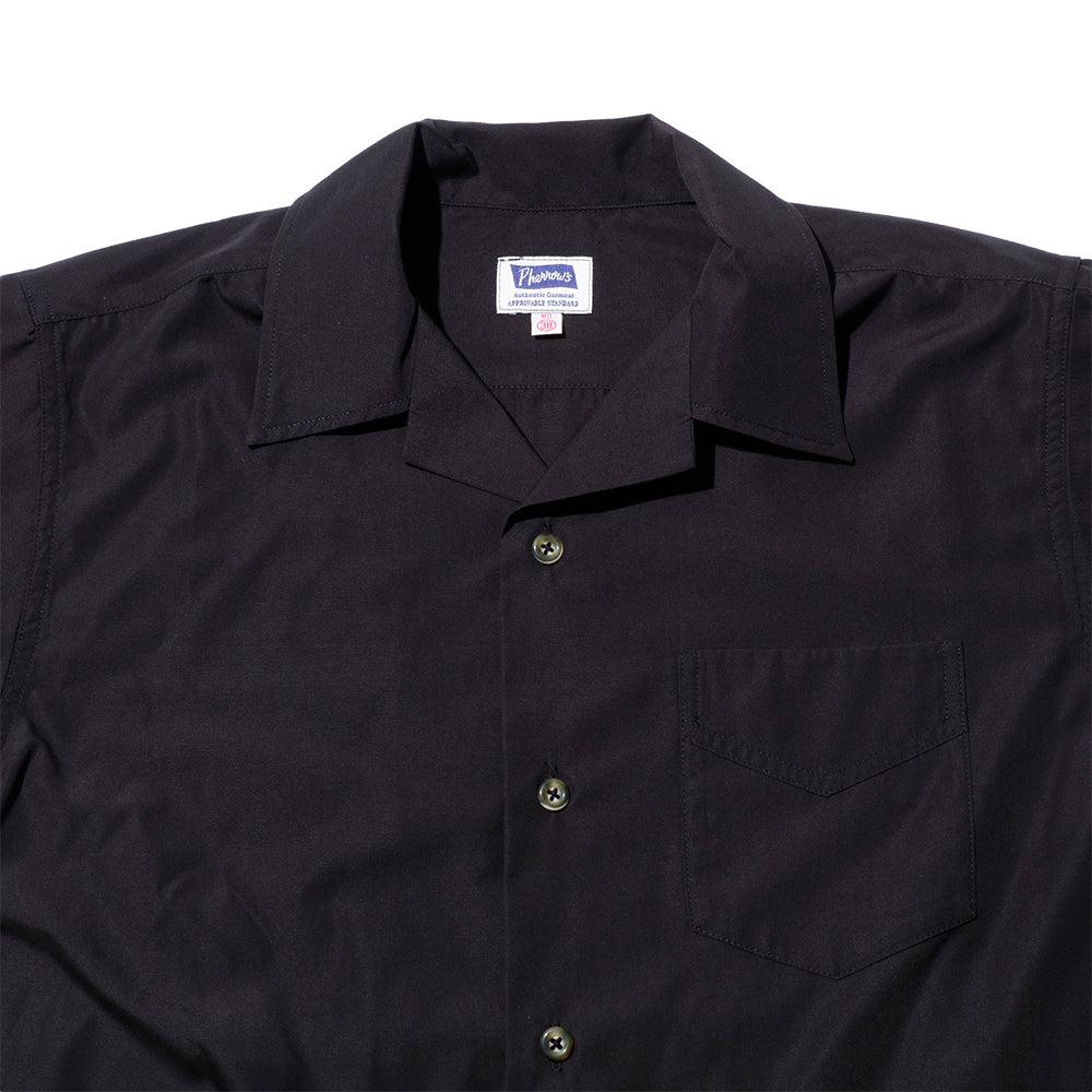 Pherrow's Open Collar Shirt Black-Shirt-Clutch Cafe