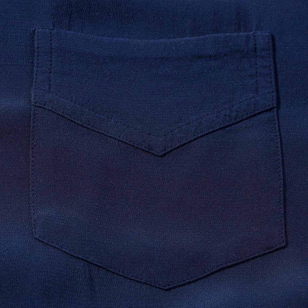 Pherrow's Open Collar Shirt Navy-Shirt-Clutch Cafe