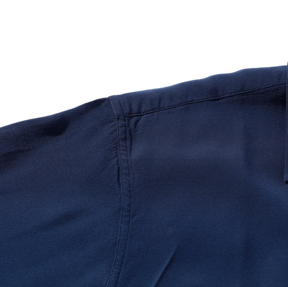 Pherrow's Open Collar Shirt Navy-Shirt-Clutch Cafe