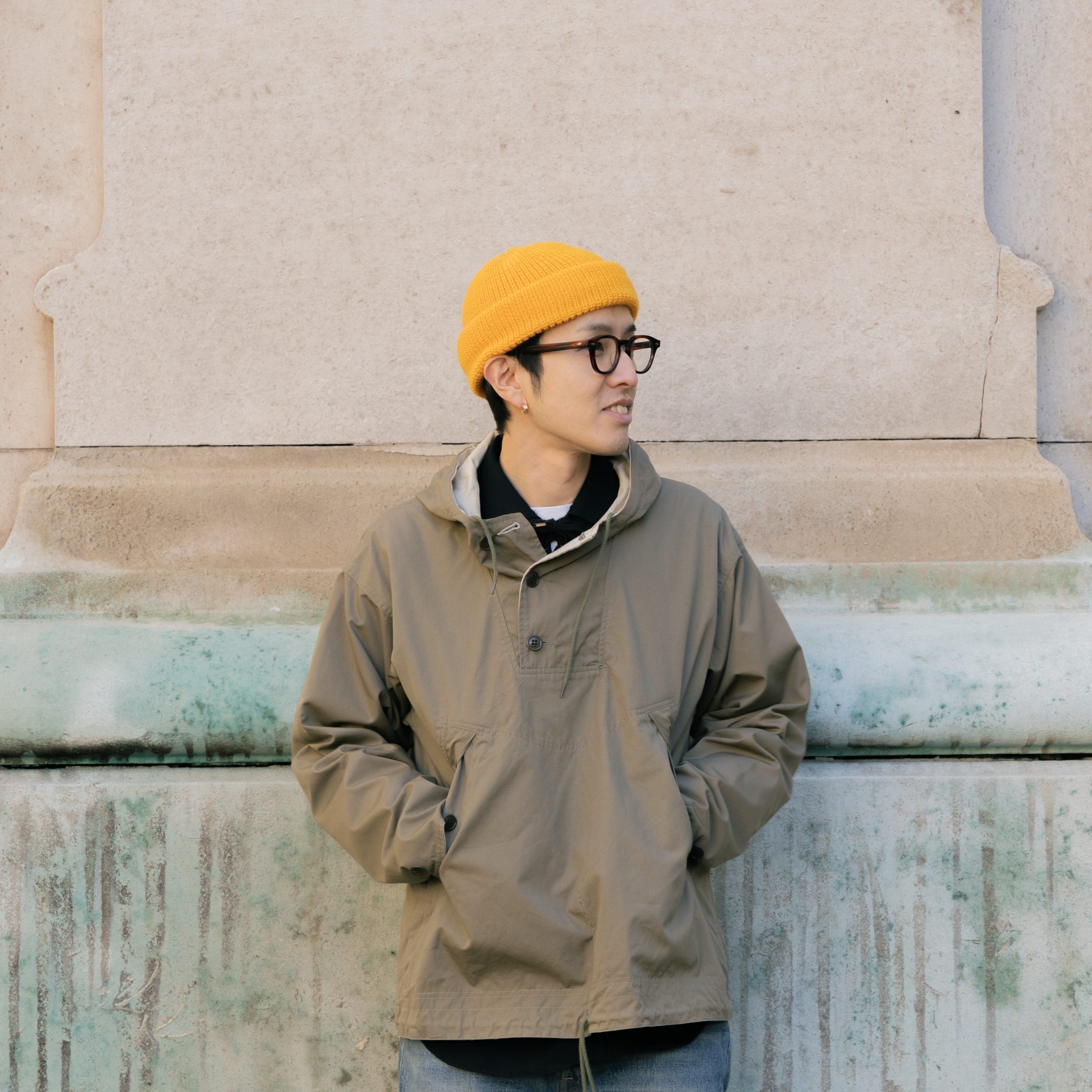 Pherrow's PM42-Short Reversible Smock Olive/White-Smock-Clutch Cafe