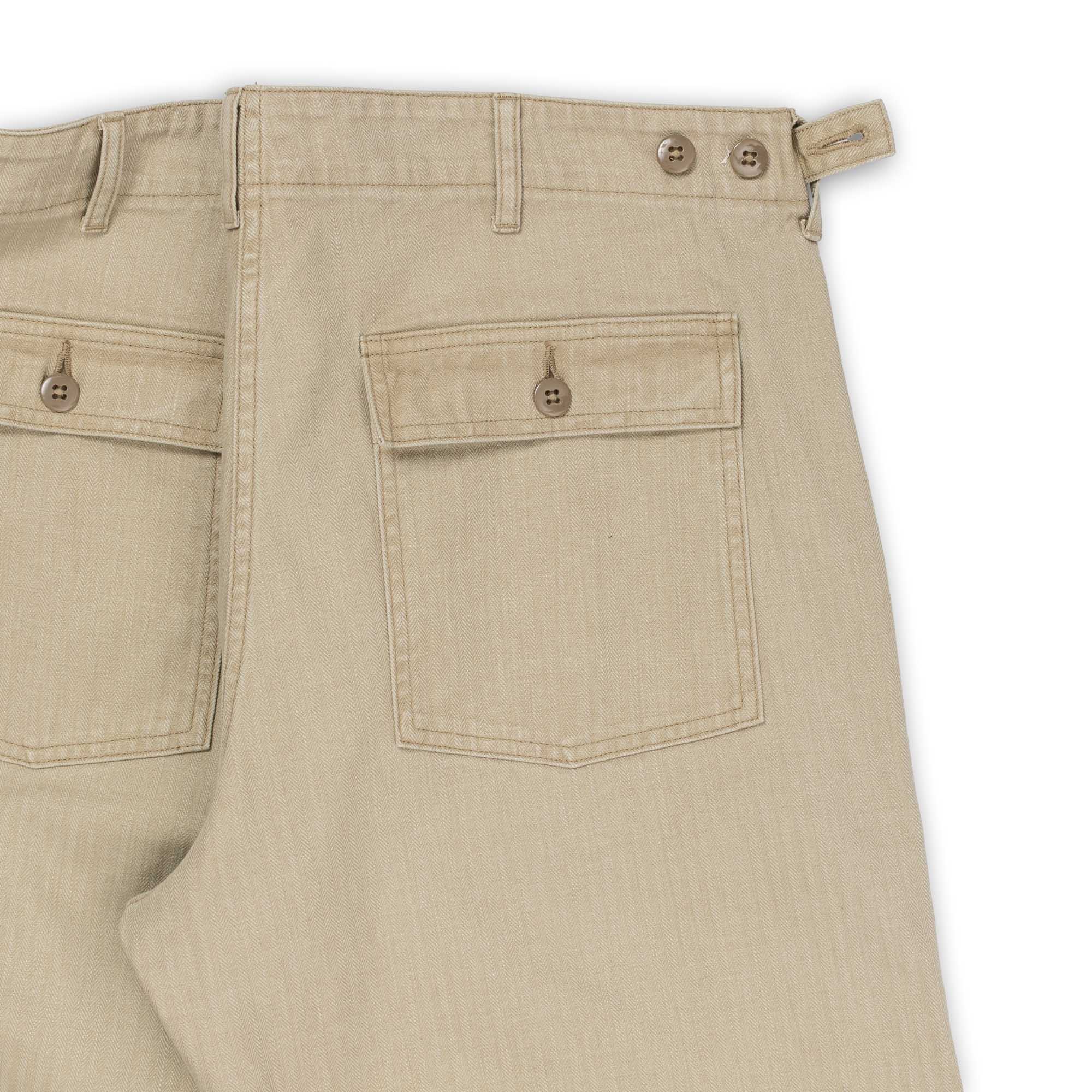 Pherrow's PUP-H HBT Fatigue Pants Beige-Trousers-Clutch Cafe