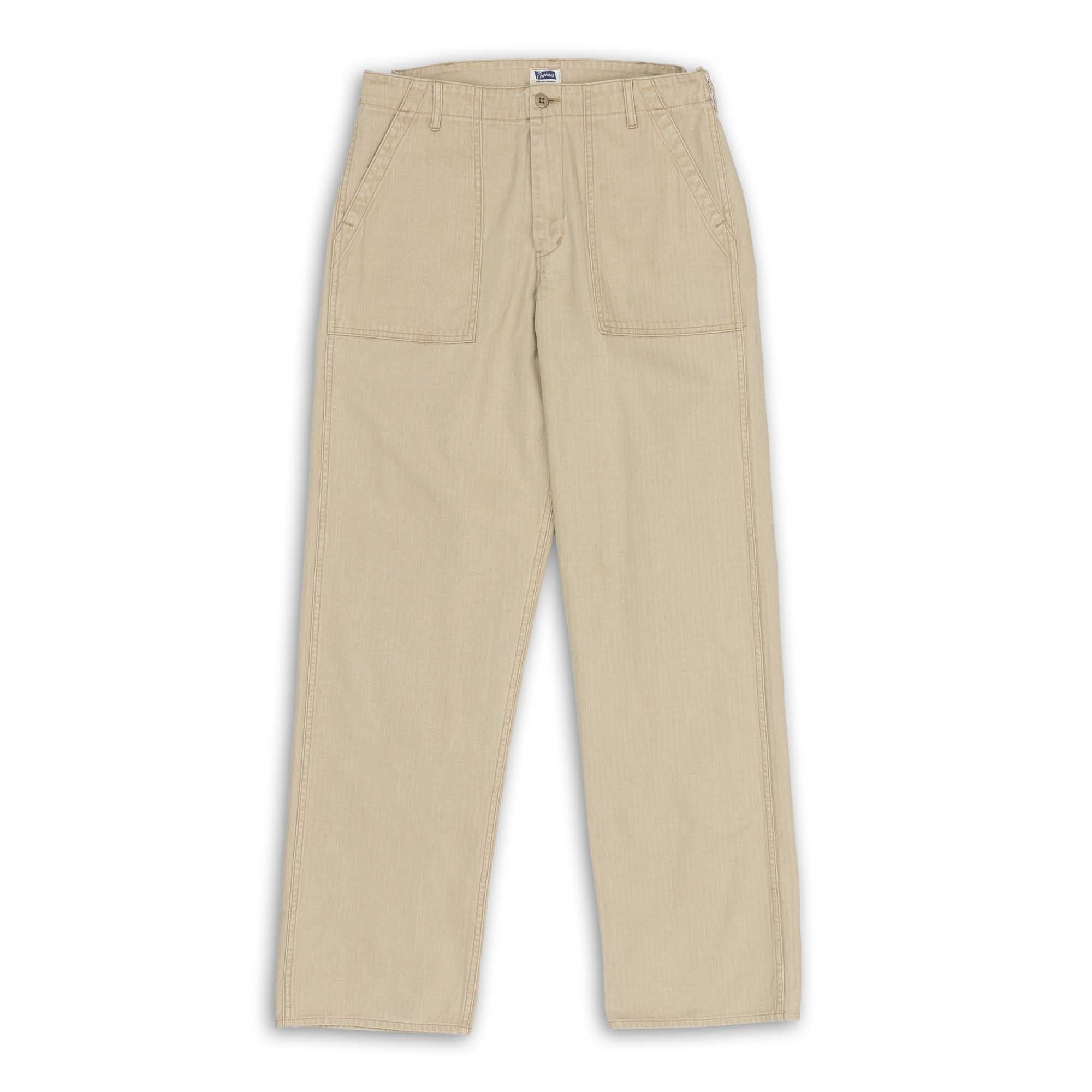 Pherrow's PUP-H HBT Fatigue Pants Beige-Trousers-Clutch Cafe