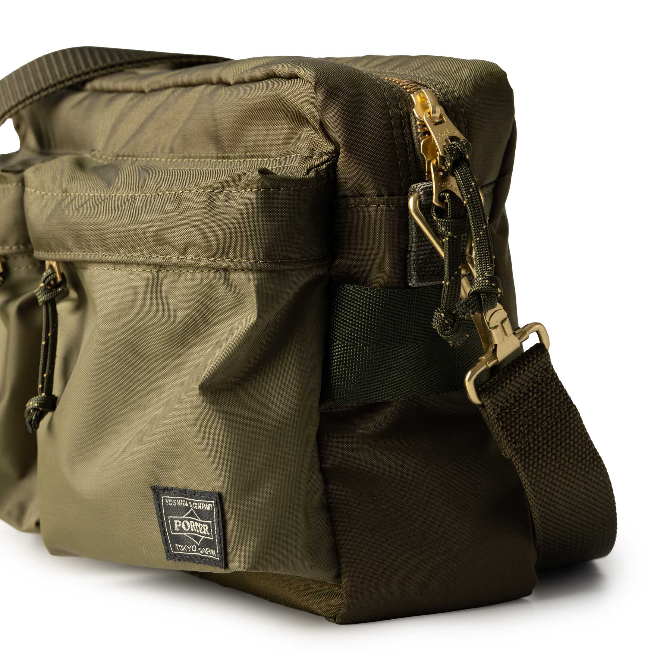 Porter Yoshida & Co Force Shoulder Bag (S) Olive Drab-Bag-Clutch Cafe