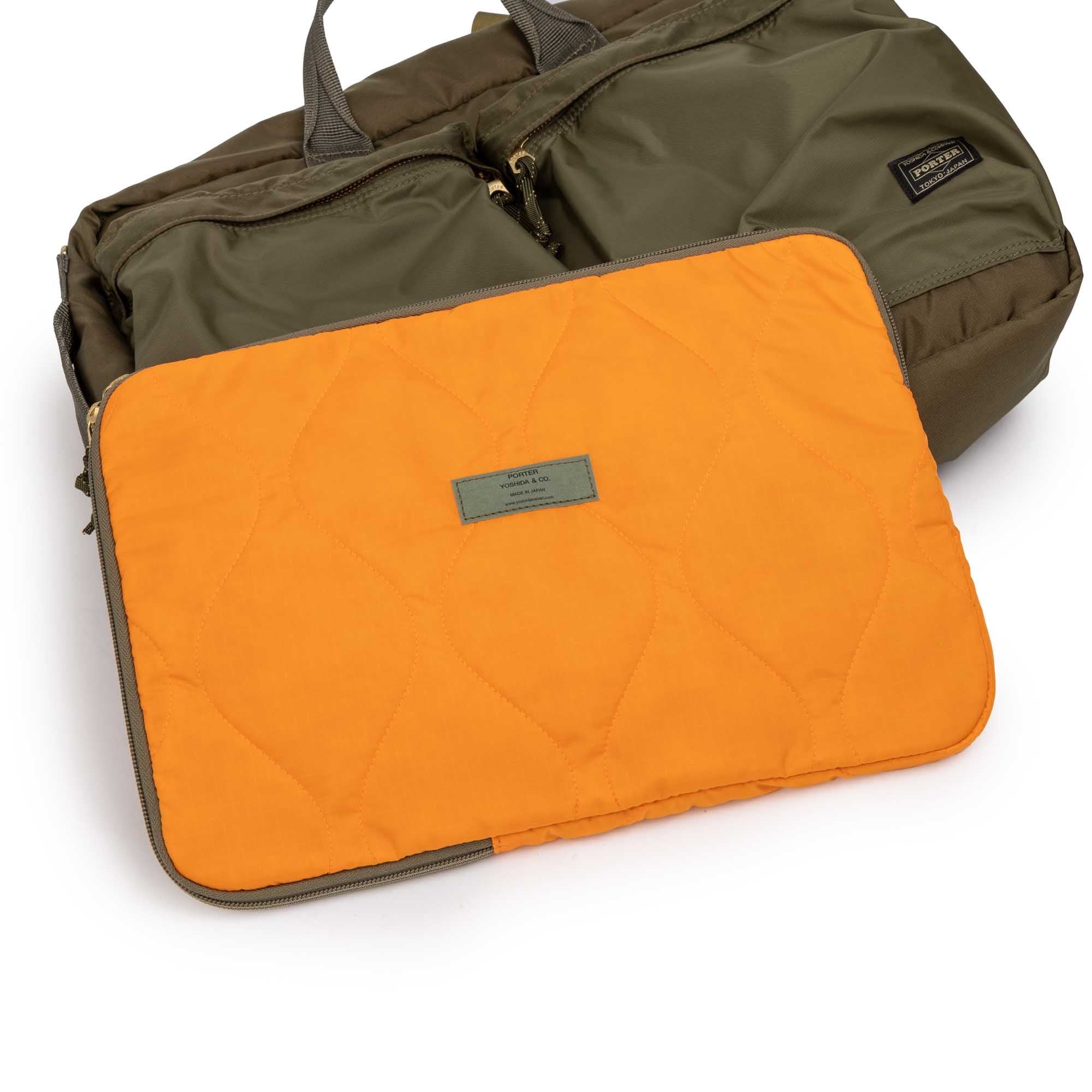 Porter Yoshida Force 3Way Briefcase Olive Drab-Clutch Cafe