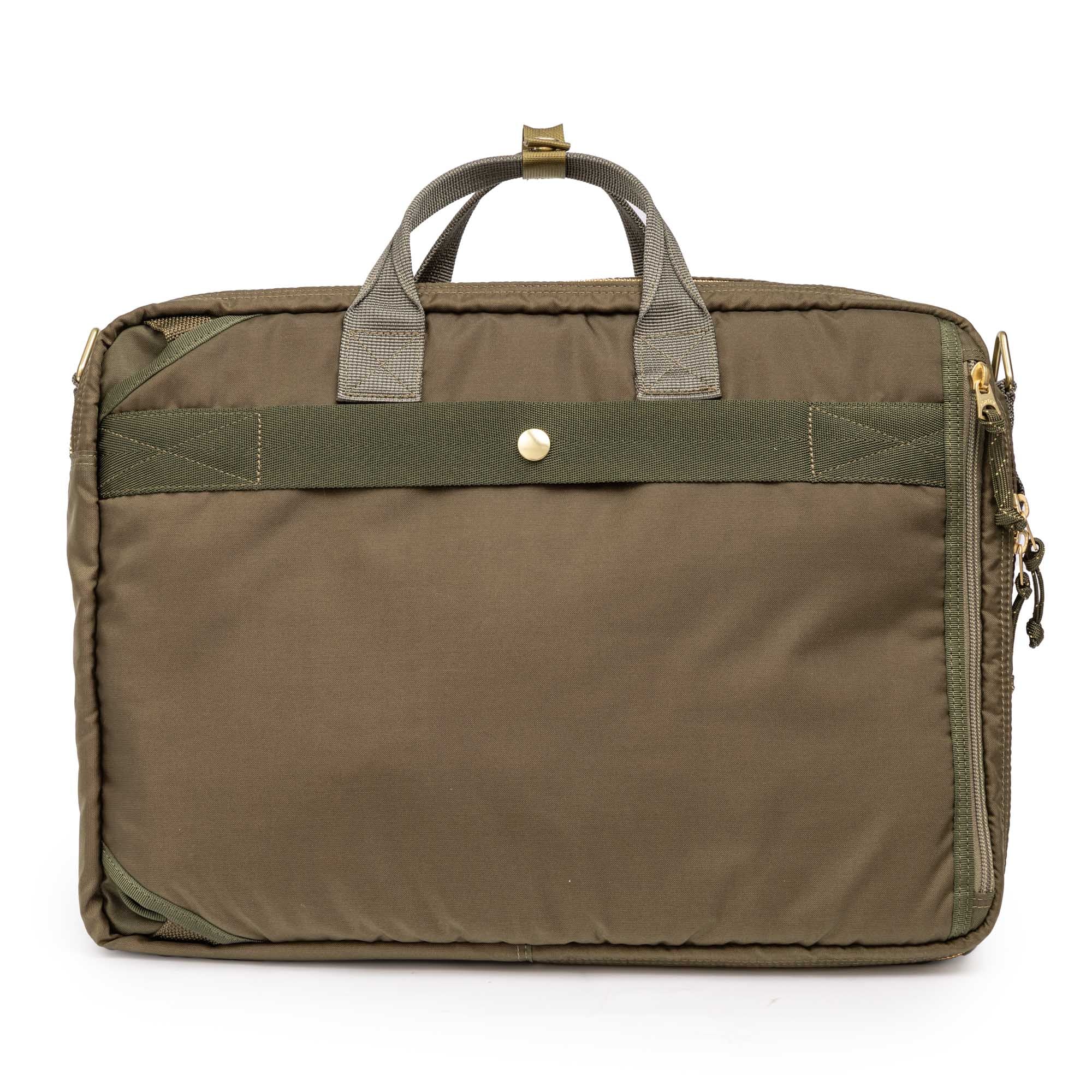 Porter Yoshida Force 3Way Briefcase Olive Drab-Clutch Cafe