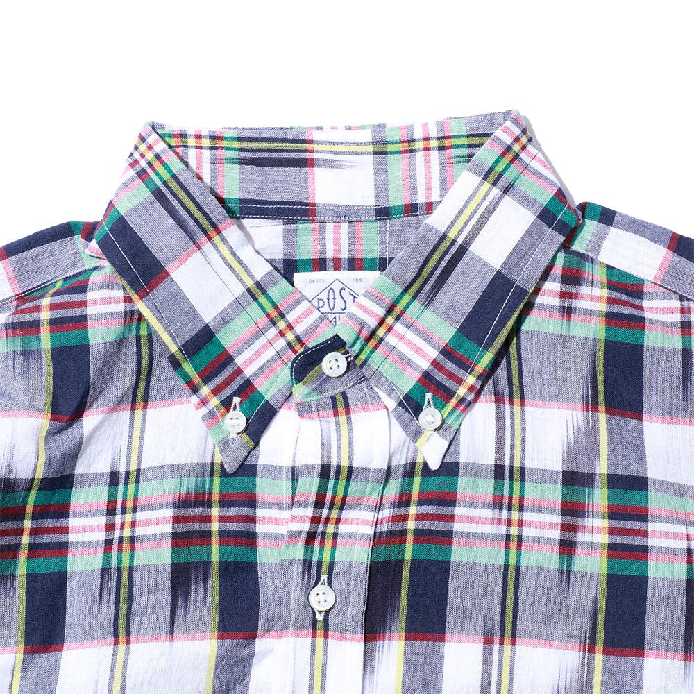 Post Overalls BD2 IKAT Madras Shirt Navy-Shirt-Clutch Cafe