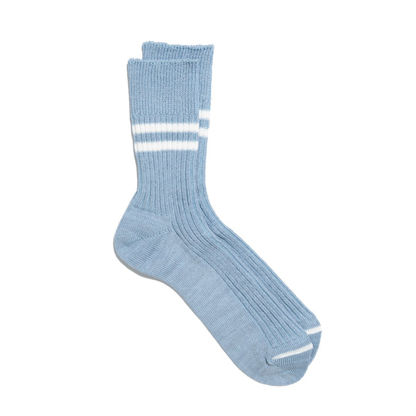 Rototo Hemp Organic Cotton Stripe Blue/ White-Socks-Clutch Cafe