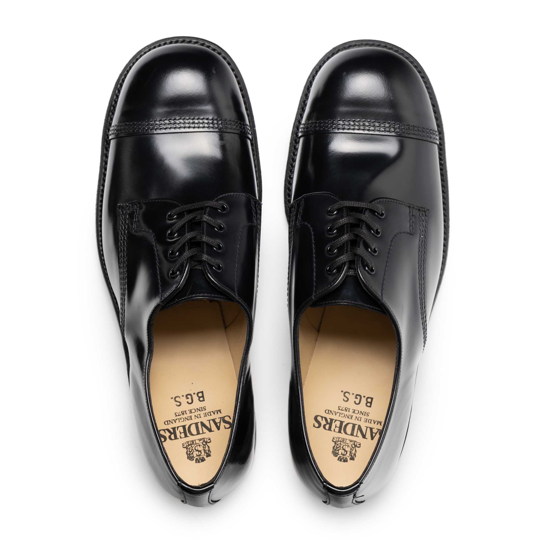 Sanders Japan BGS Derby Shoe Black 2545B-Clutch Cafe