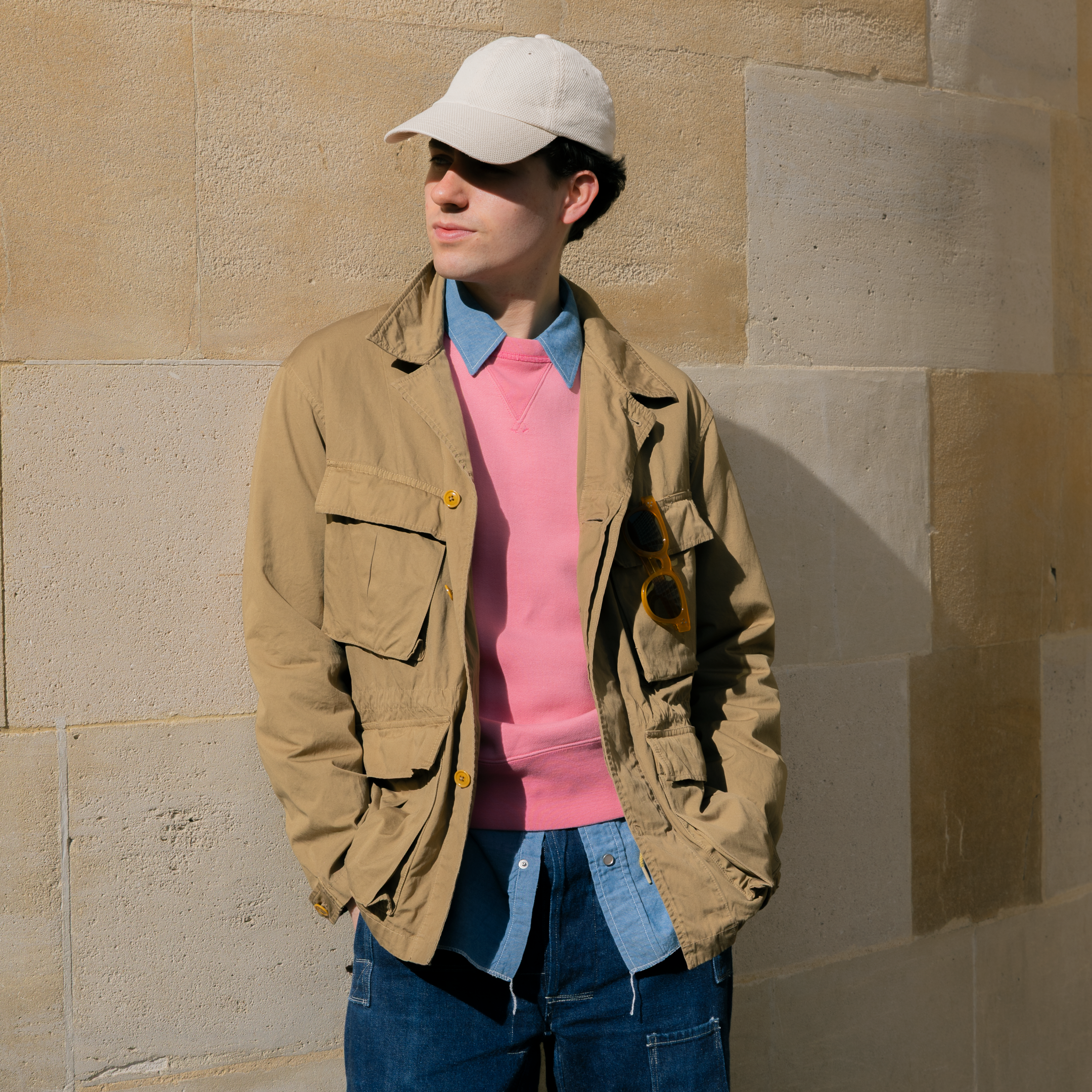 Soundman Albany Fatigue Jacket Khaki Beige-Jacket-Clutch Cafe